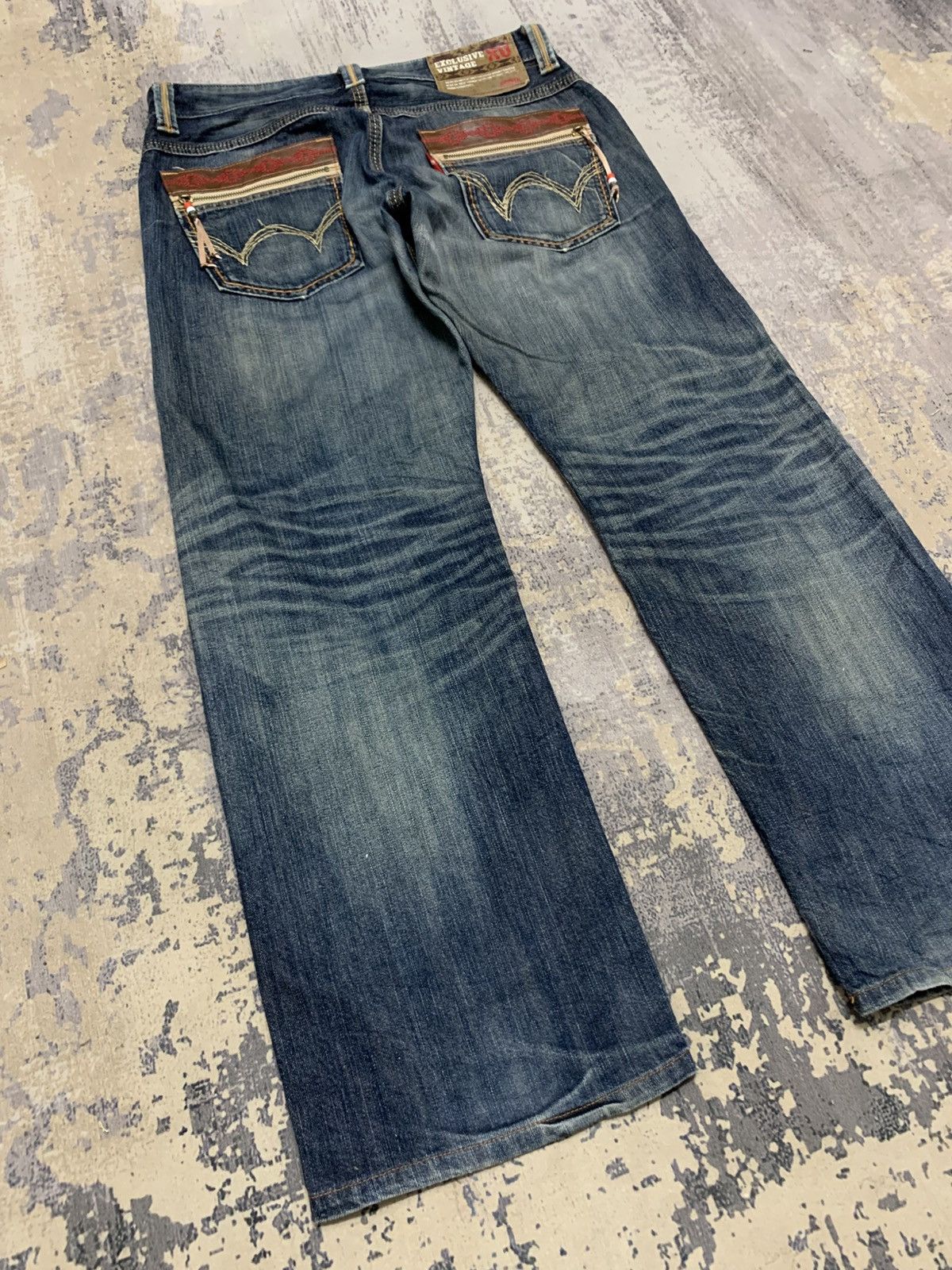 If Six Was Nine Edwin XV Navajo Distress Faded Denim Bootcut Mudmax Goa Size US 34 / EU 50 - 11 Thumbnail