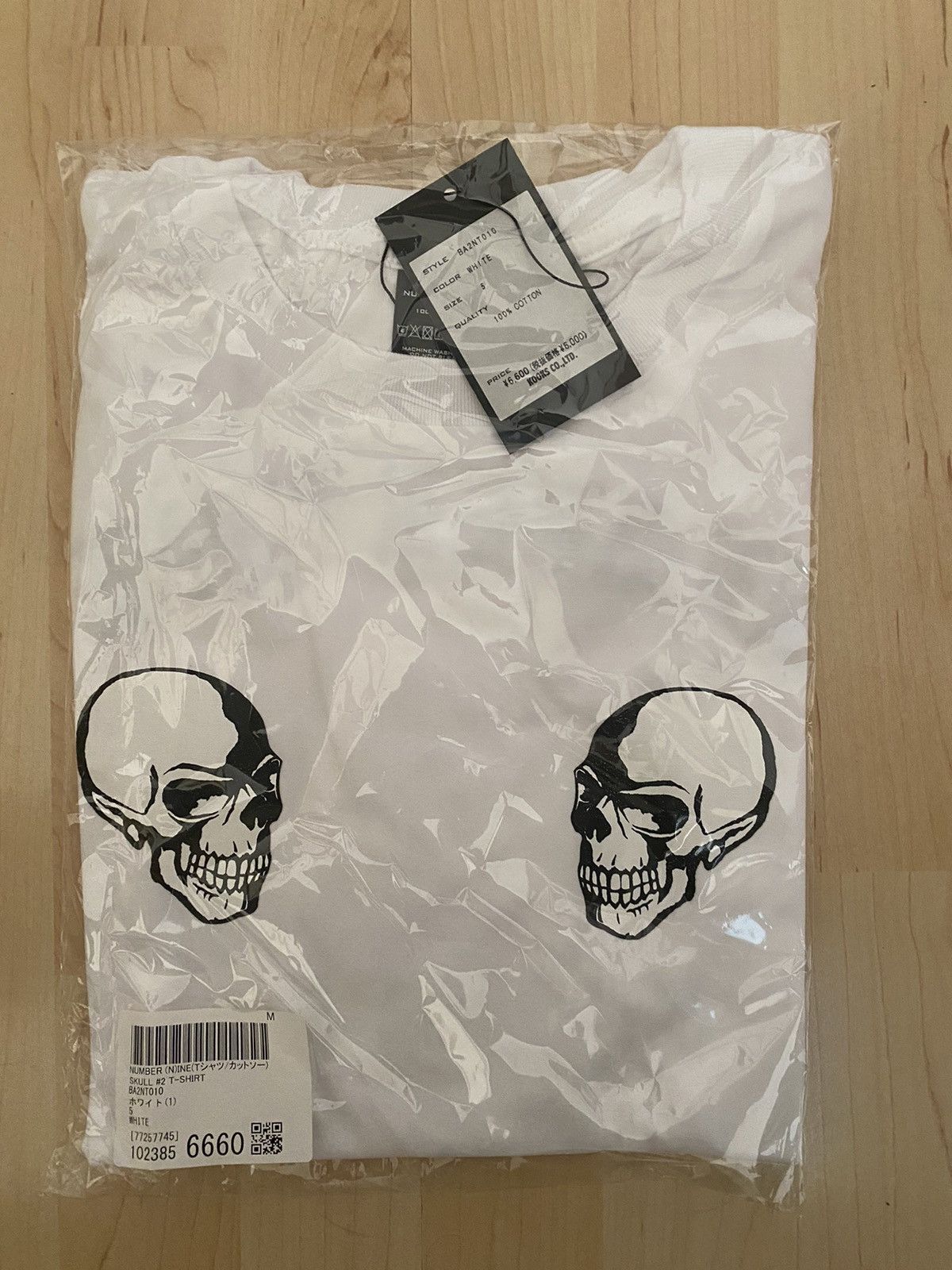 Pre-owned Number N Ine Number Nine Skull Tshirt Size 5 In White