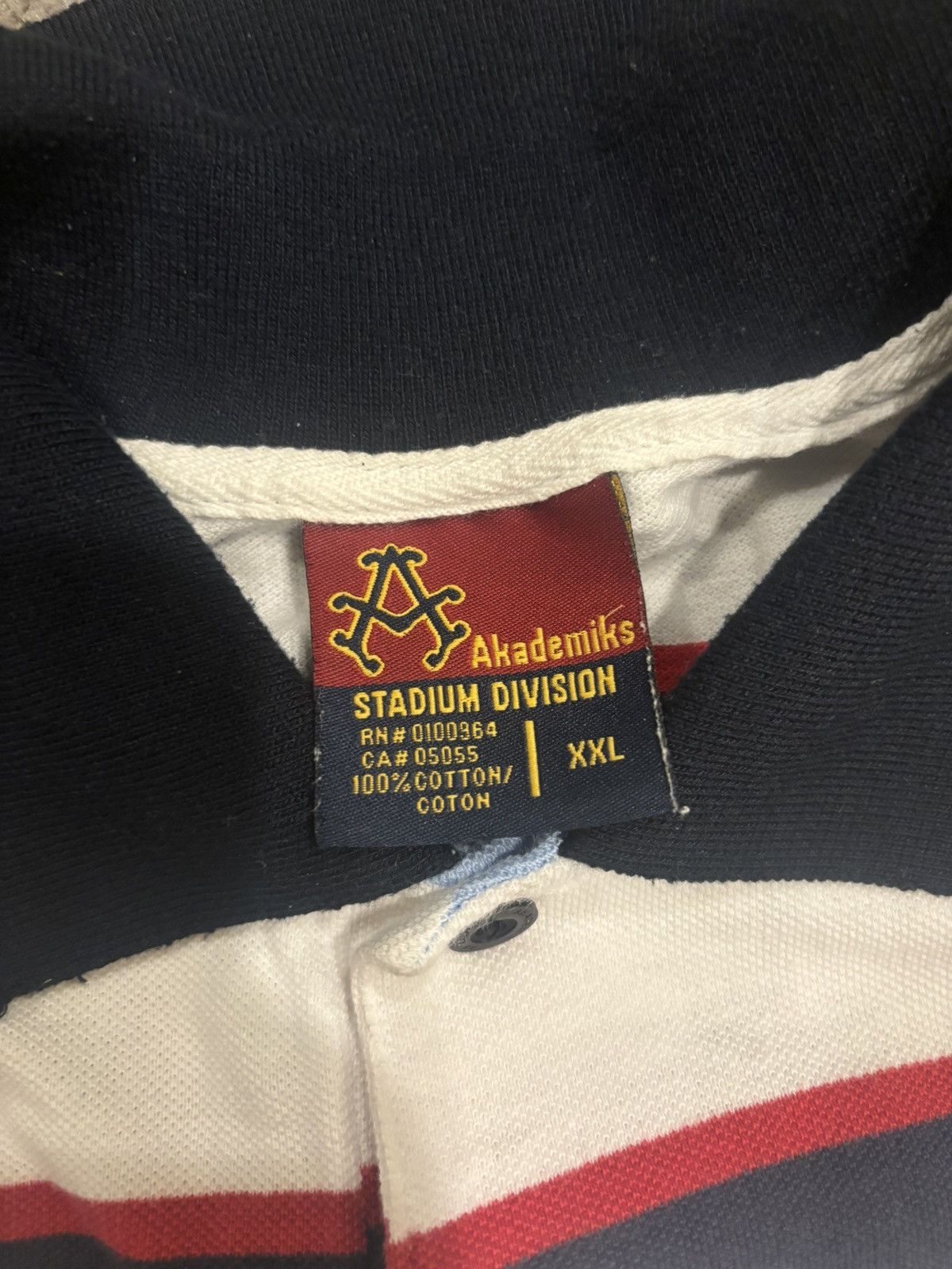 Akademiks AKADEMIKS Oversized Stripe Polo Shirt Size US XXL / EU 58 / 5 - 4 Thumbnail