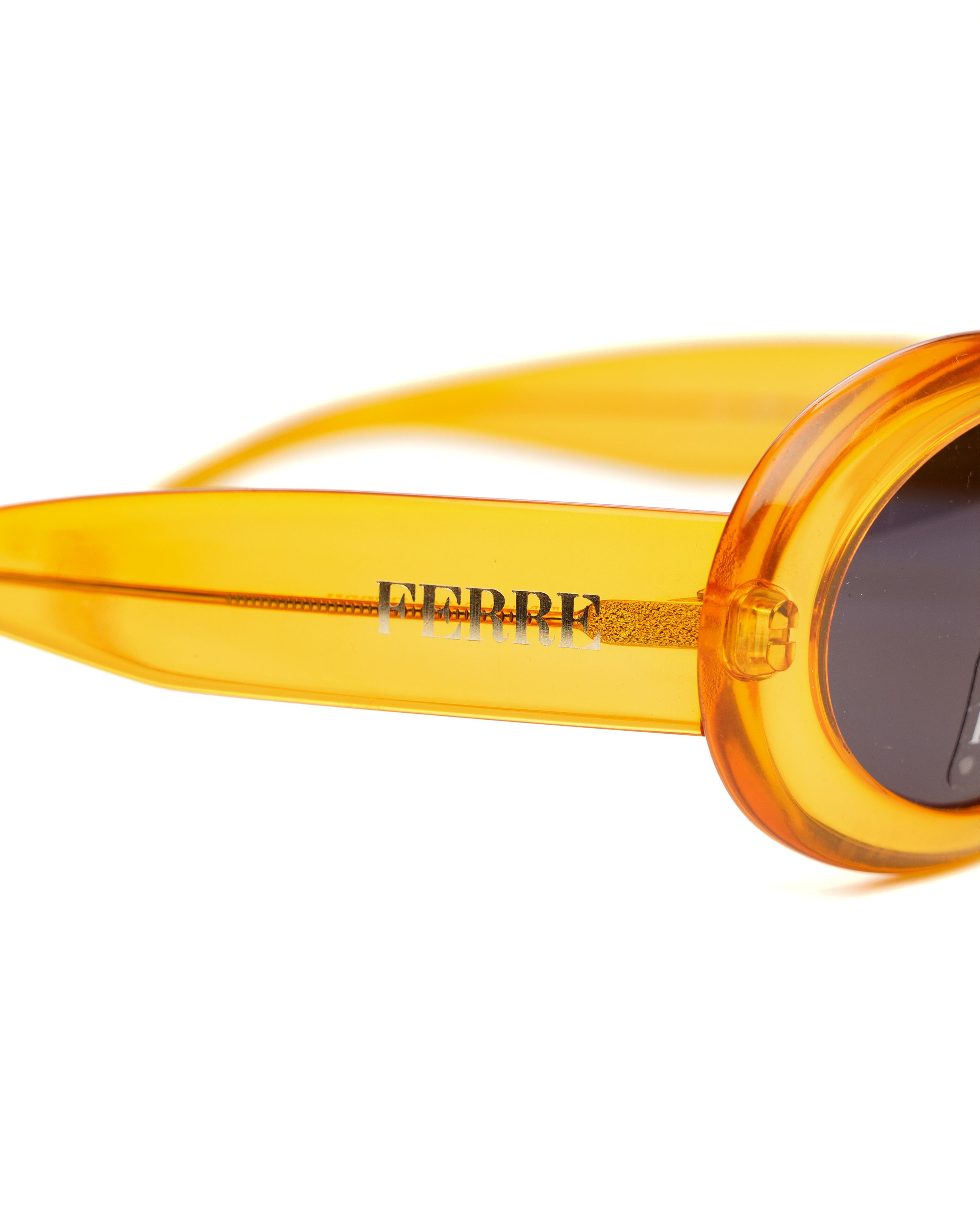 Gianfranco Ferre Gianfranco Ferre '90s Transparent Orange Round Sunglasses Size ONE SIZE - 3 Thumbnail