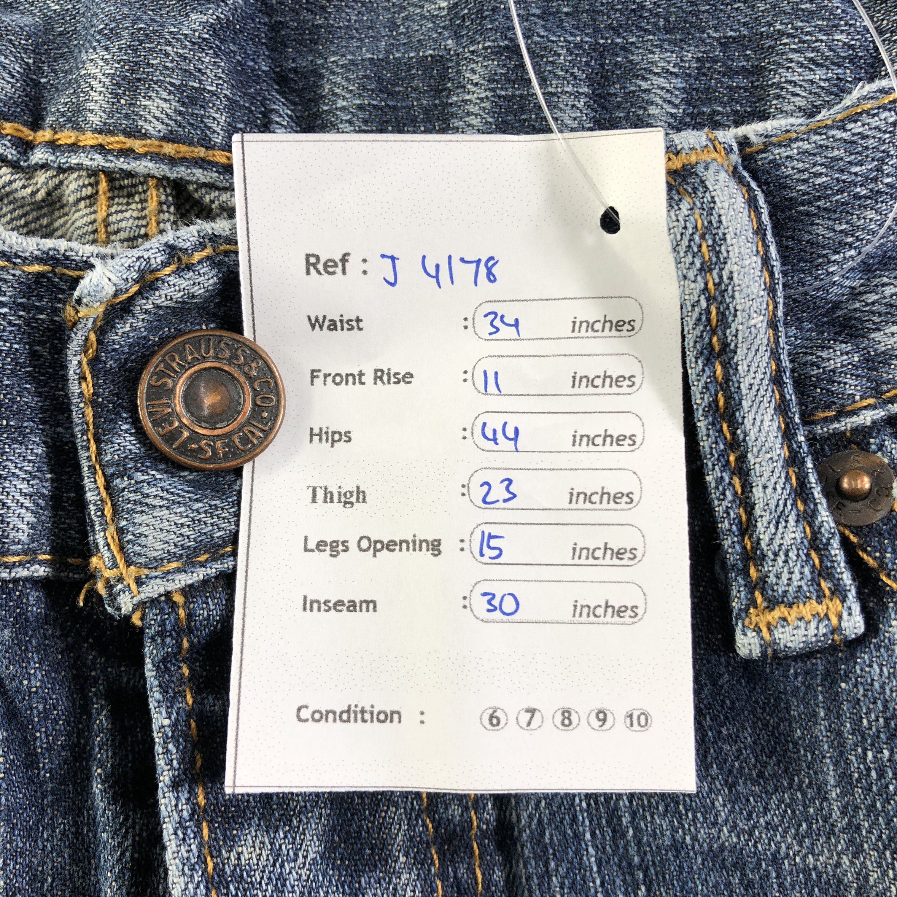 Levi's Vintage Blue Wash Levis 505 Jeans-J4178 Size US 34 / EU 50 - 13 Thumbnail