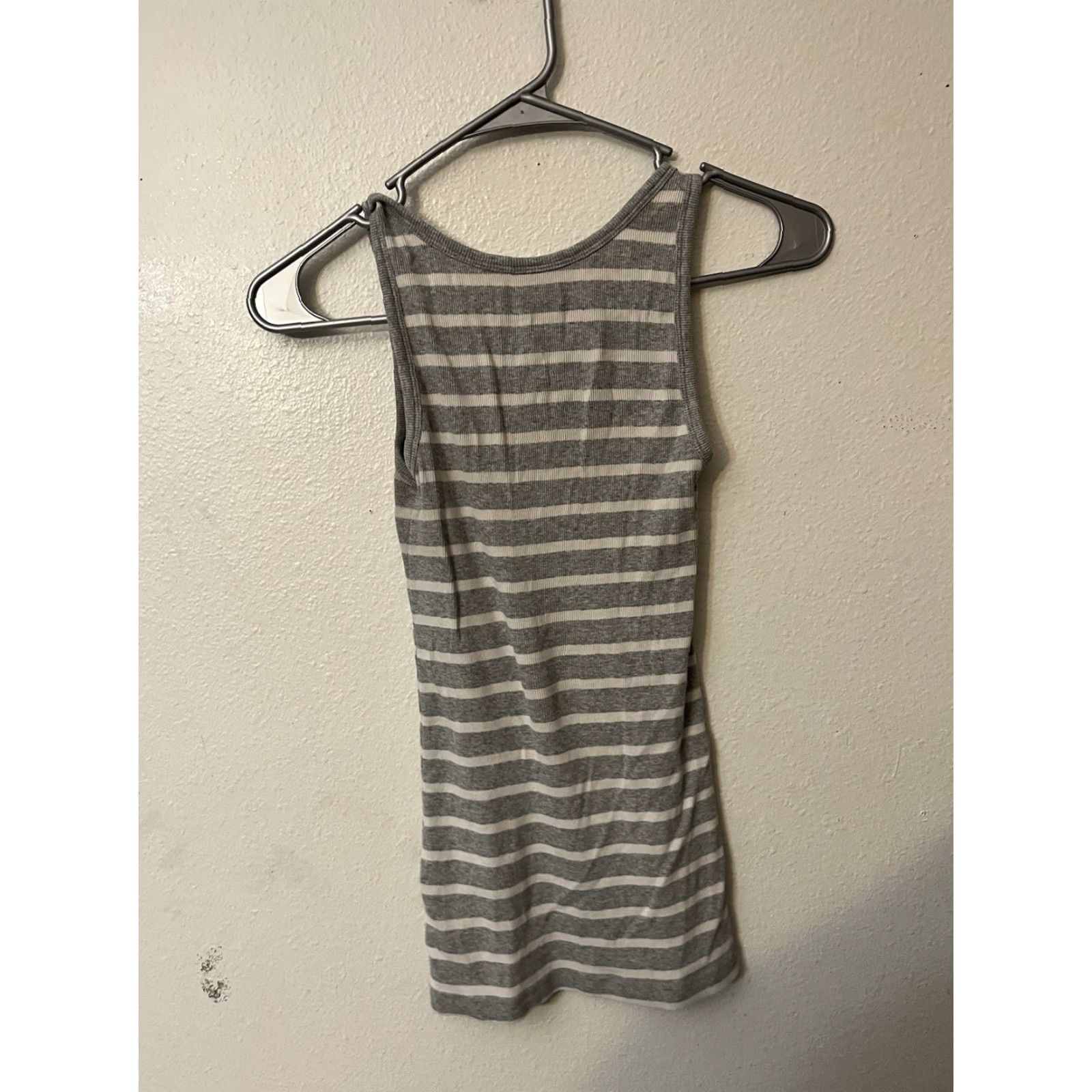 Gap Gap Essential Tank Women Tank S Gray Striped Sleeveless Crew Neck Tie Casual Bohemian Colorful Lightweight Womens Size S / US 4 / IT 40 - 3 Thumbnail