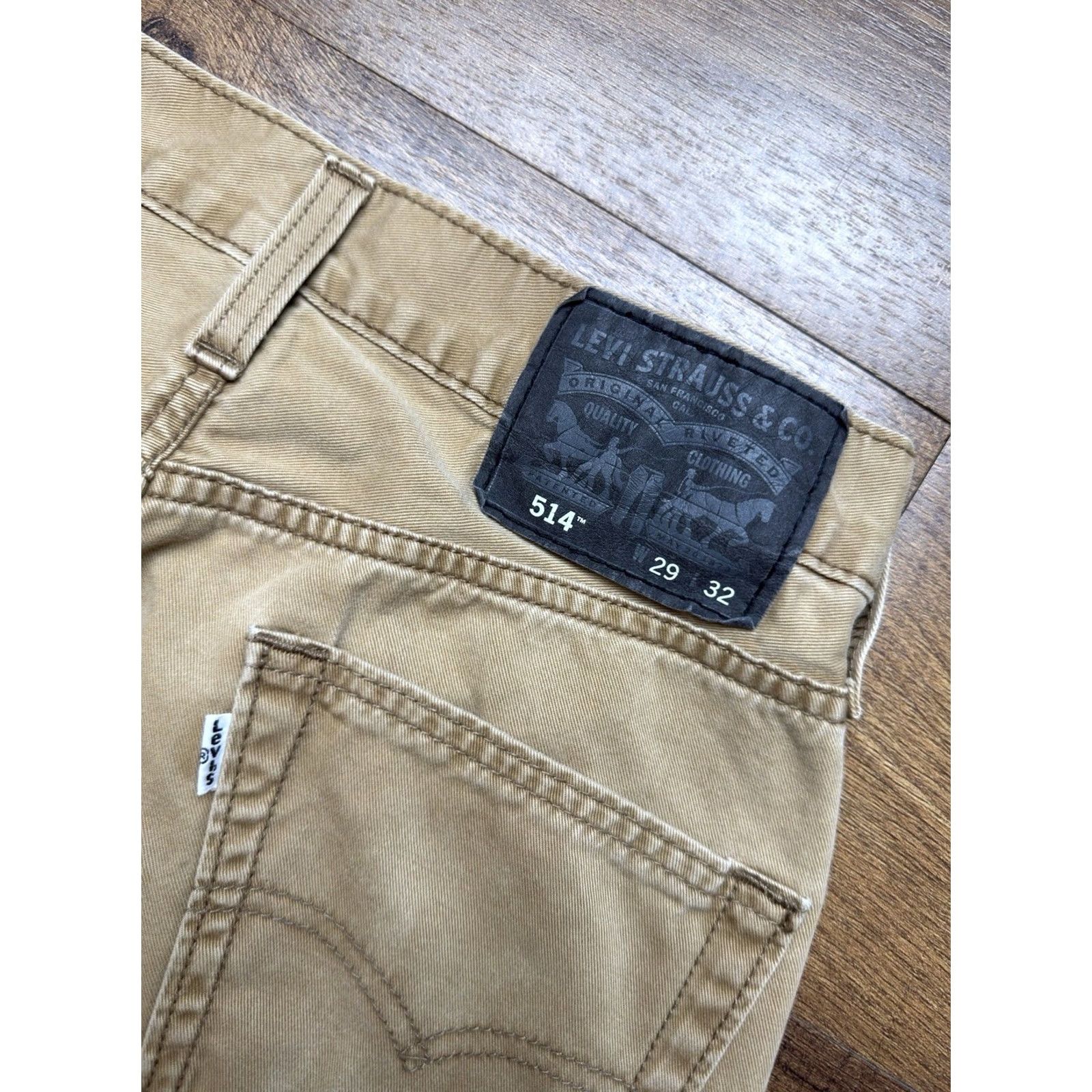 Levi's Levi's 514 Mens Slim Straight Fit Khakis Pants Cotton Chino Brown 29X30 Jeans Hat Size US 29 - 4 Thumbnail