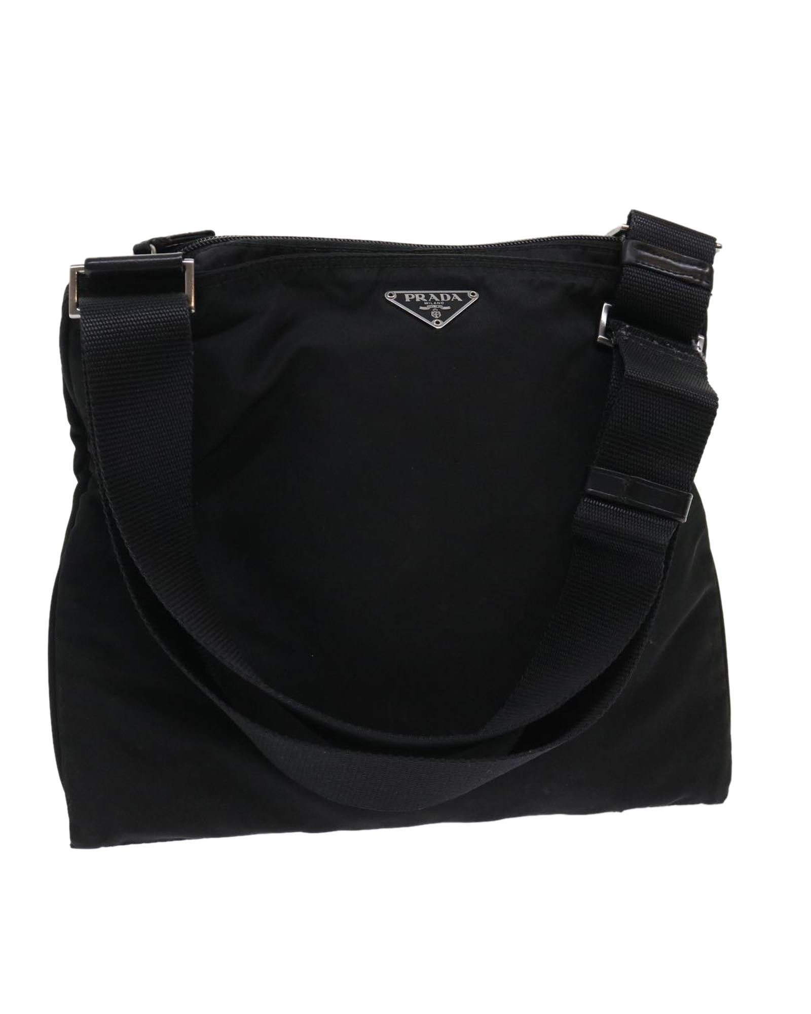 image of Prada Black Nylon Shoulder Bag, Women's