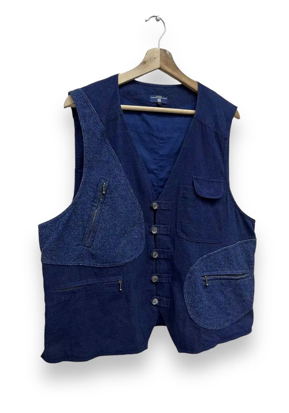 Japanese Brand FYE🔥MORIOKA DYEING TAKIURA Patchwork Kapital Style Vest Size US M / EU 48-50 / 2 - 2 Thumbnail