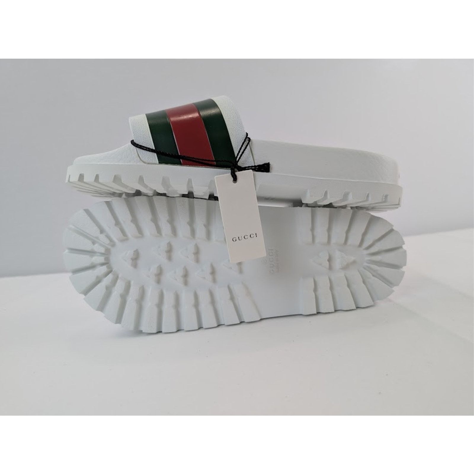 Gucci o1rshd1 13 Gucci-13.5 US / Web Slide Sandal in Great White Size US 14 / EU 47 - 13 Thumbnail