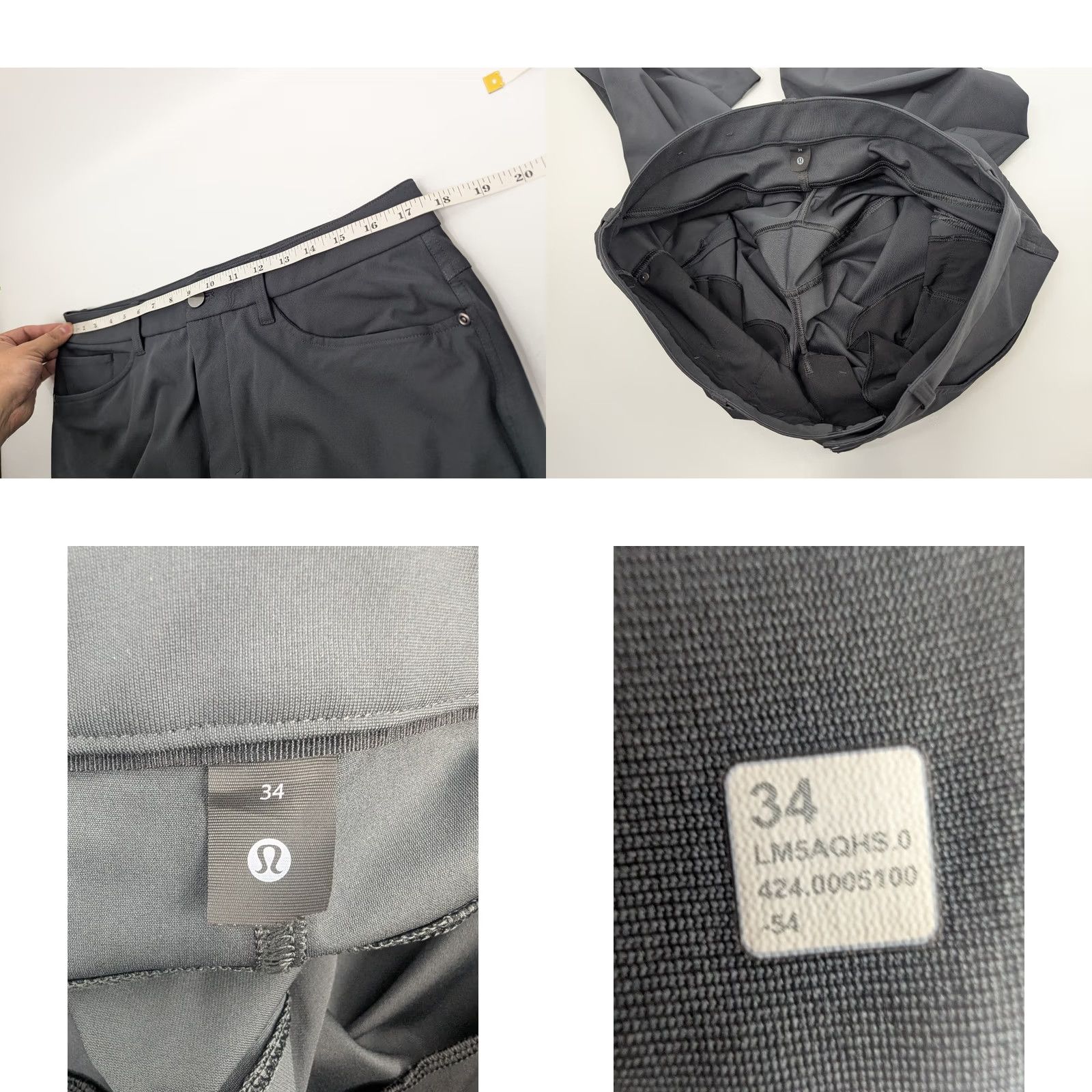 Lululemon Lululemon Pants Men's 34 Gray Classic Fit 5 Pocket Warpstreme LM5AQHS ABDC Chino Tapered Size US 34 / EU 50 - 8 Thumbnail