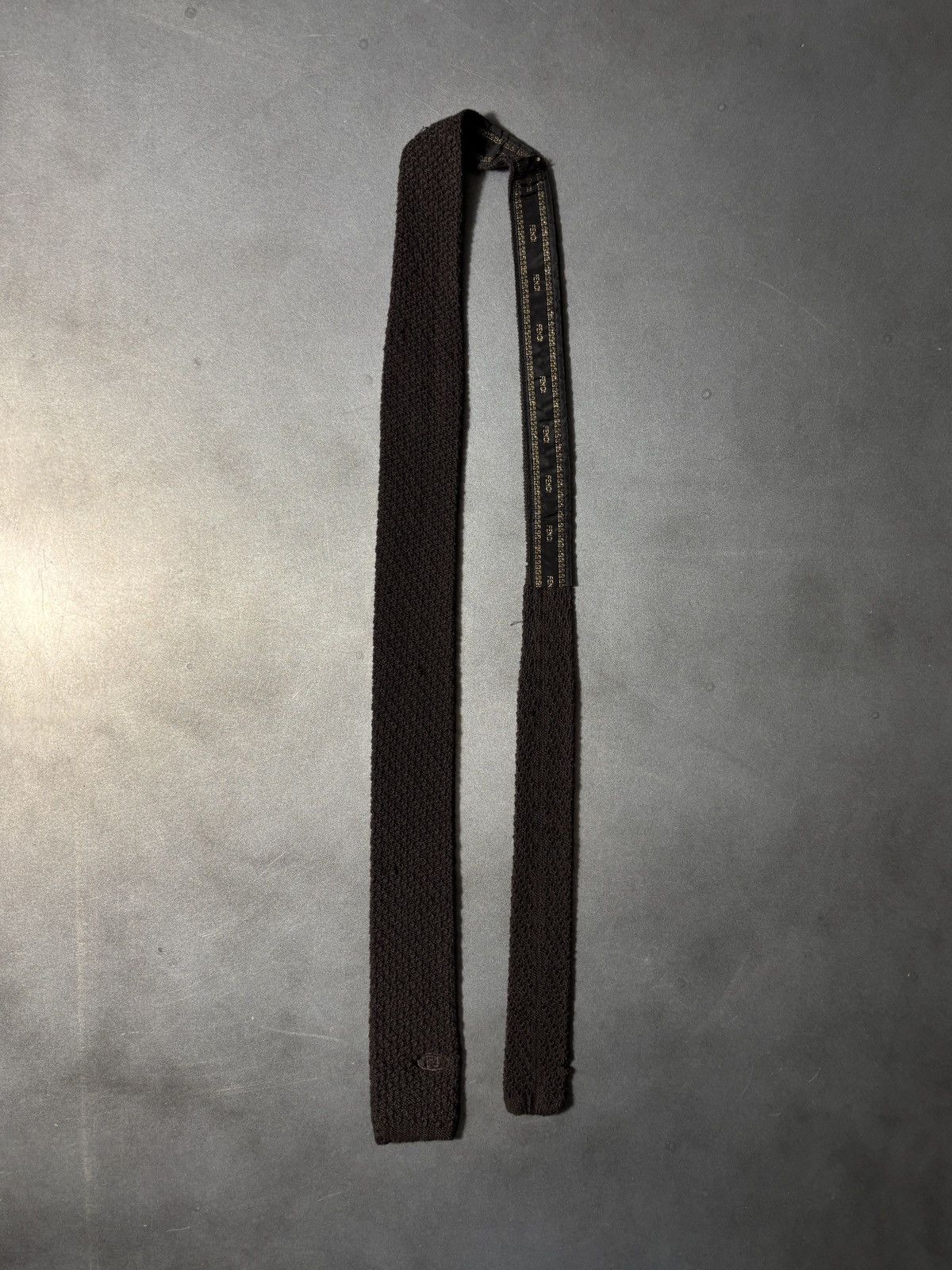 Fendi Vintage Fendi Tie Knit Wool Straight Bar Necktie Flat Top Size ONE SIZE - 1 Thumbnail