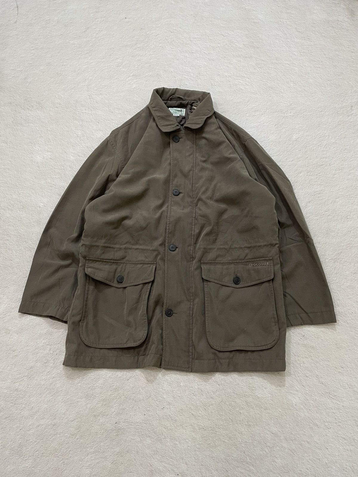Japanese Brand 00s Crocodile Olive Utility Jacket Vintage Balenciaga Style Size US XL / EU 56 / 4 - 1 Thumbnail