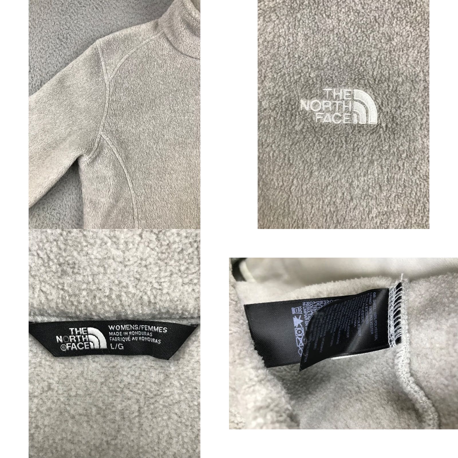 The North Face The North Face Jacket Women's L Gray Full Zip High Neck Fleece Pockets Logo Jacket Womens L Gray Logo Size L / US 10 / IT 46 - 8 Thumbnail
