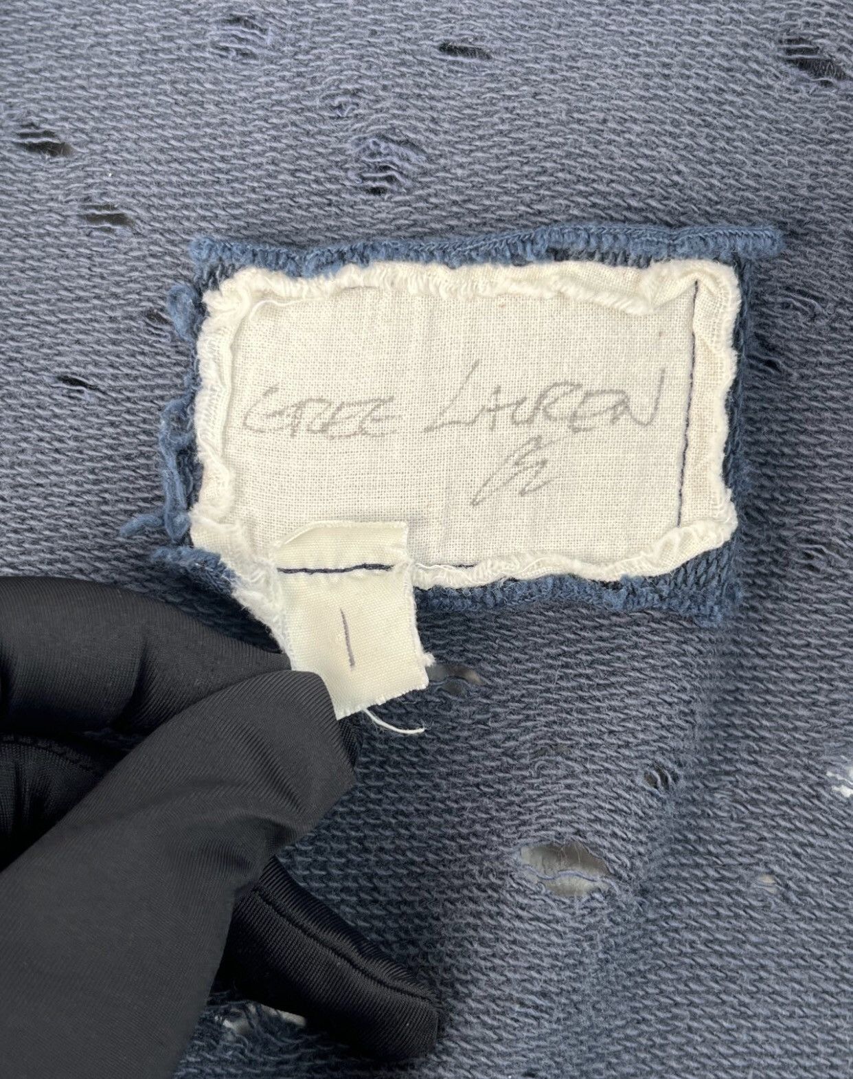 Greg Lauren Greg Lauren GL Washed Blue Bullet Destruction Hooded Robe Size US S / EU 44-46 / 1 - 4 Thumbnail