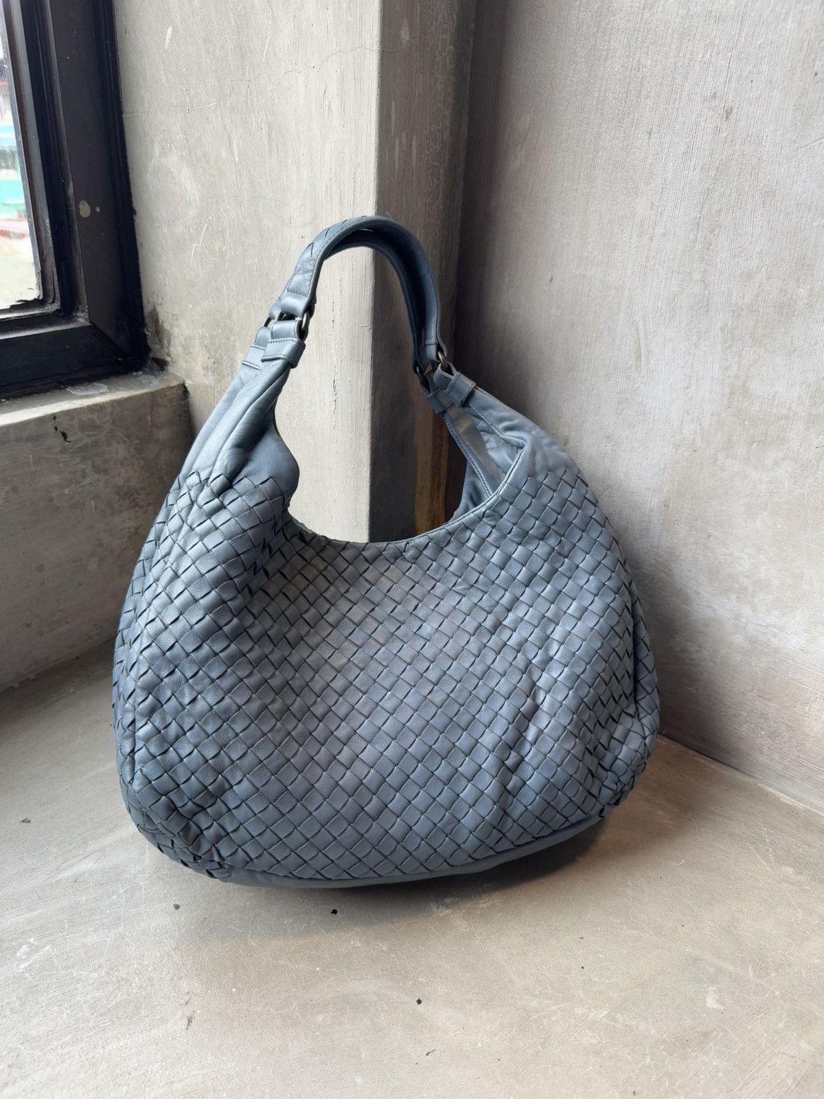 Bottega Veneta Bottega Veneta Blue Leather Intrecciato Campana Hobo Size ONE SIZE - 1 Thumbnail