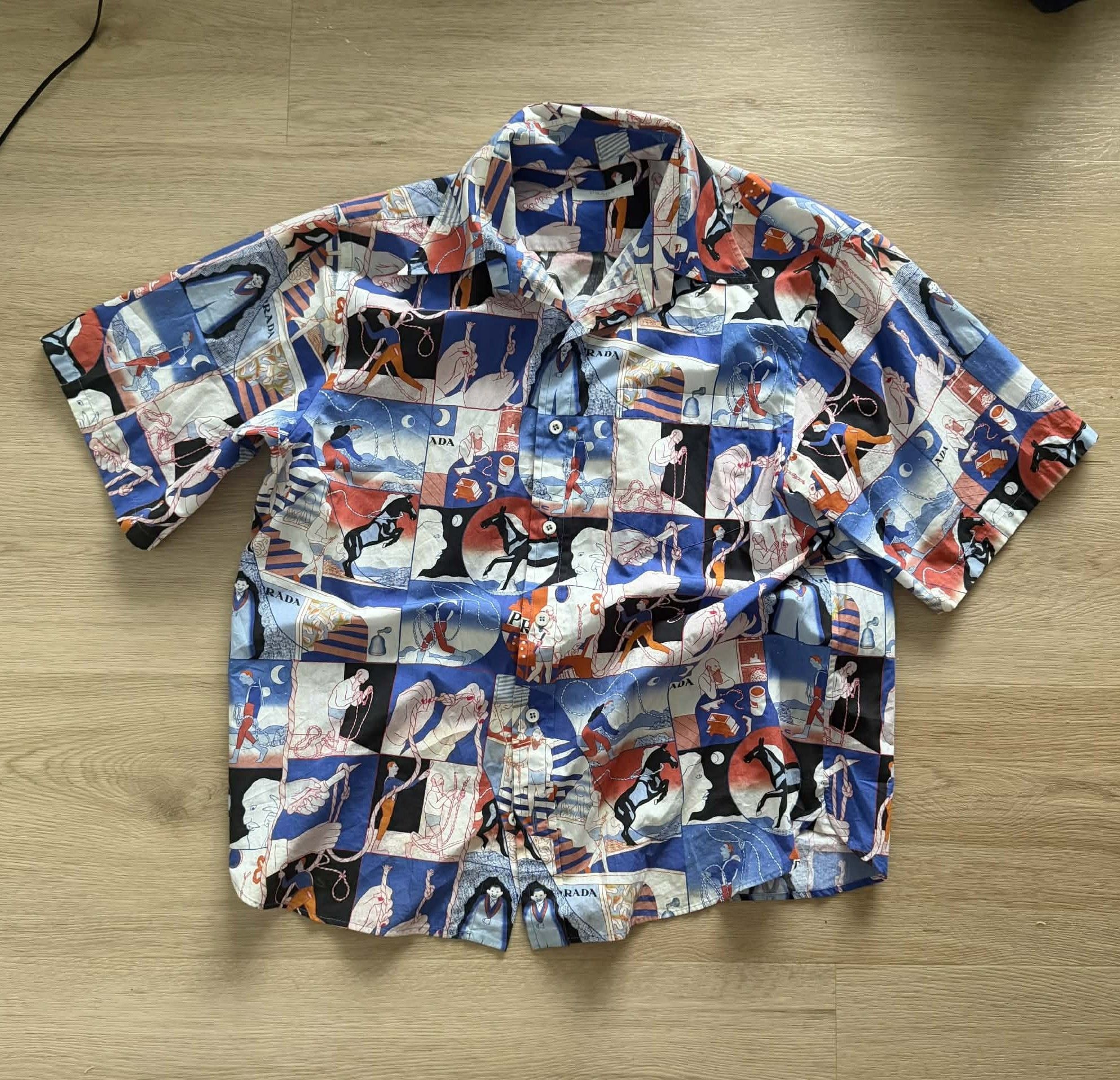 Prada Prada SS18 Comic Rope Motif Print Shirt Size US L / EU 52-54 / 3 - 1 Thumbnail