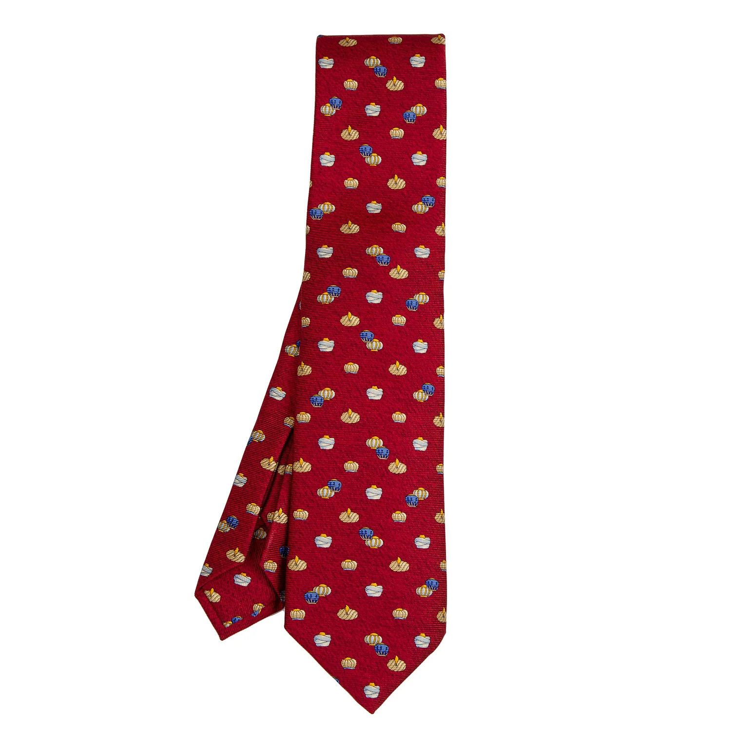 Bvlgari Silk Turban Print Tie in Red Size ONE SIZE - 1 Thumbnail