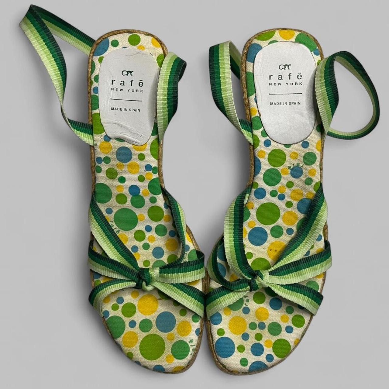 Other green / yellow polka dot rafē wedges ankle ribbon size 9 Size US 9 / IT 39 - 2 Thumbnail