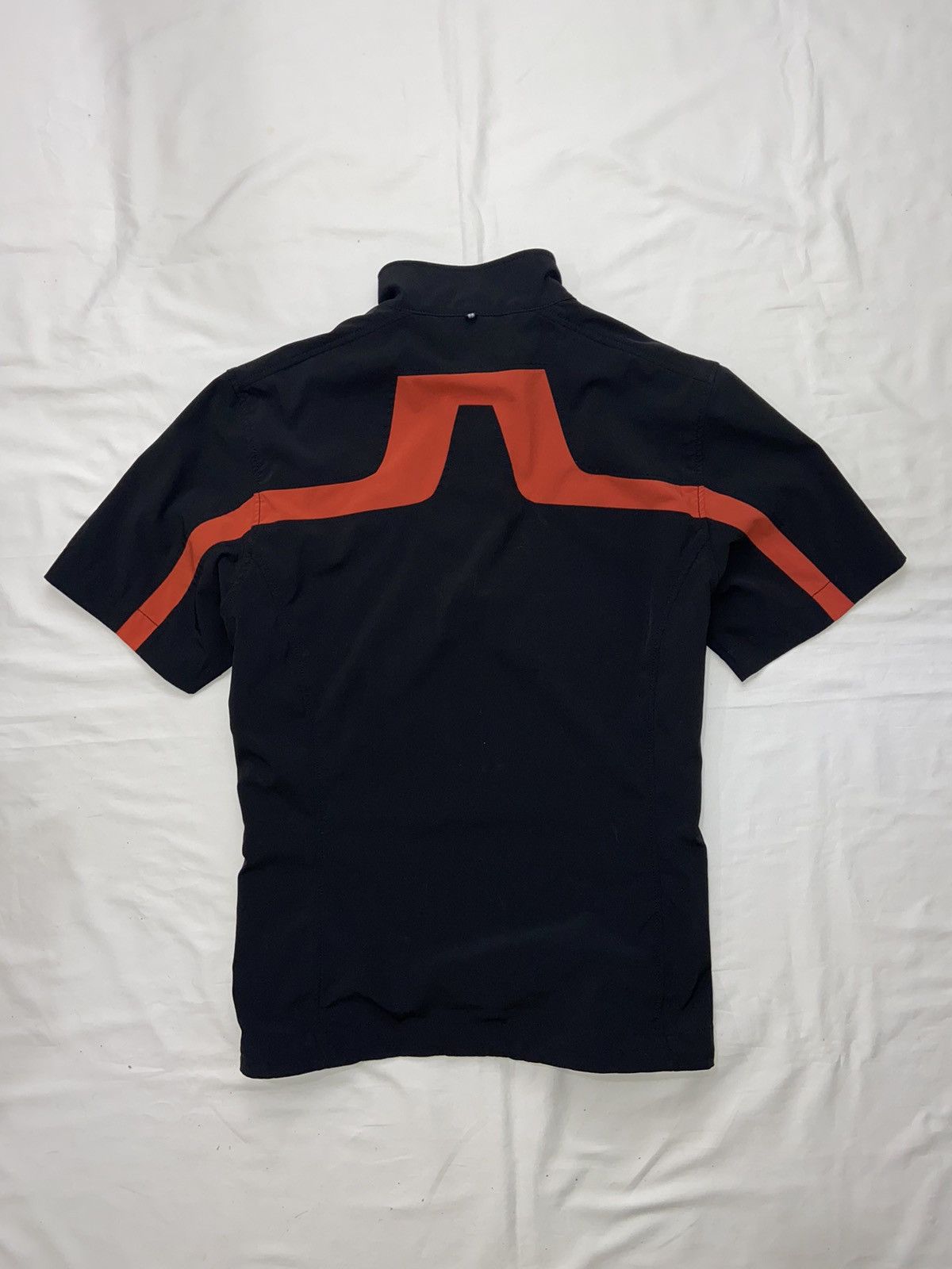 VINTAGE SPORT NYLON 1/3 ZIP POLO T SHIRT BIG LOGO Y2K DRILL