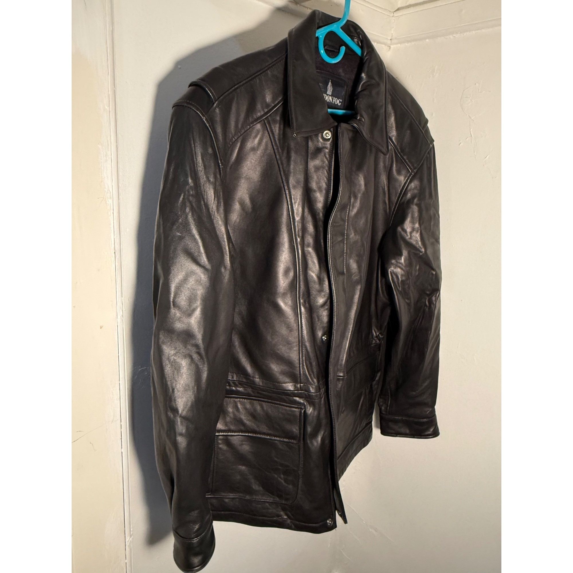 London Fog Vintage London Fog Men's Black Leather Jacket - Size Large Size US L / EU 52-54 / 3 - 1 Thumbnail
