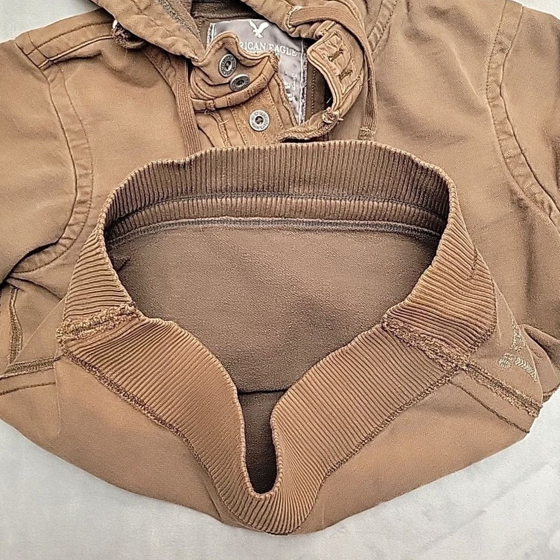 American Eagle Outfitters American Eagle Outfitters Hoodie Womens L Brown Henley Pullover Vintage Wash Size L / US 10 / IT 46 - 4 Thumbnail