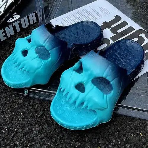 Designer Skull Monster Slippers. Size US 10 / EU 43 - 4 Thumbnail