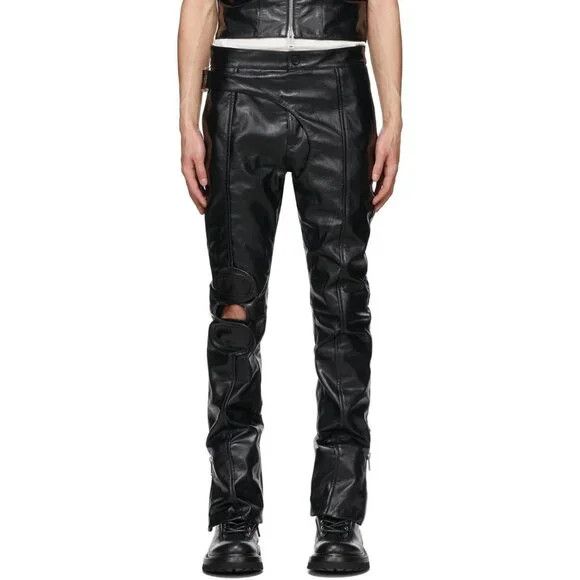 Leather Adyar Leather Brace Trousers Size XL Mens Black NWT Size US 38 / EU 54 - 1 Thumbnail