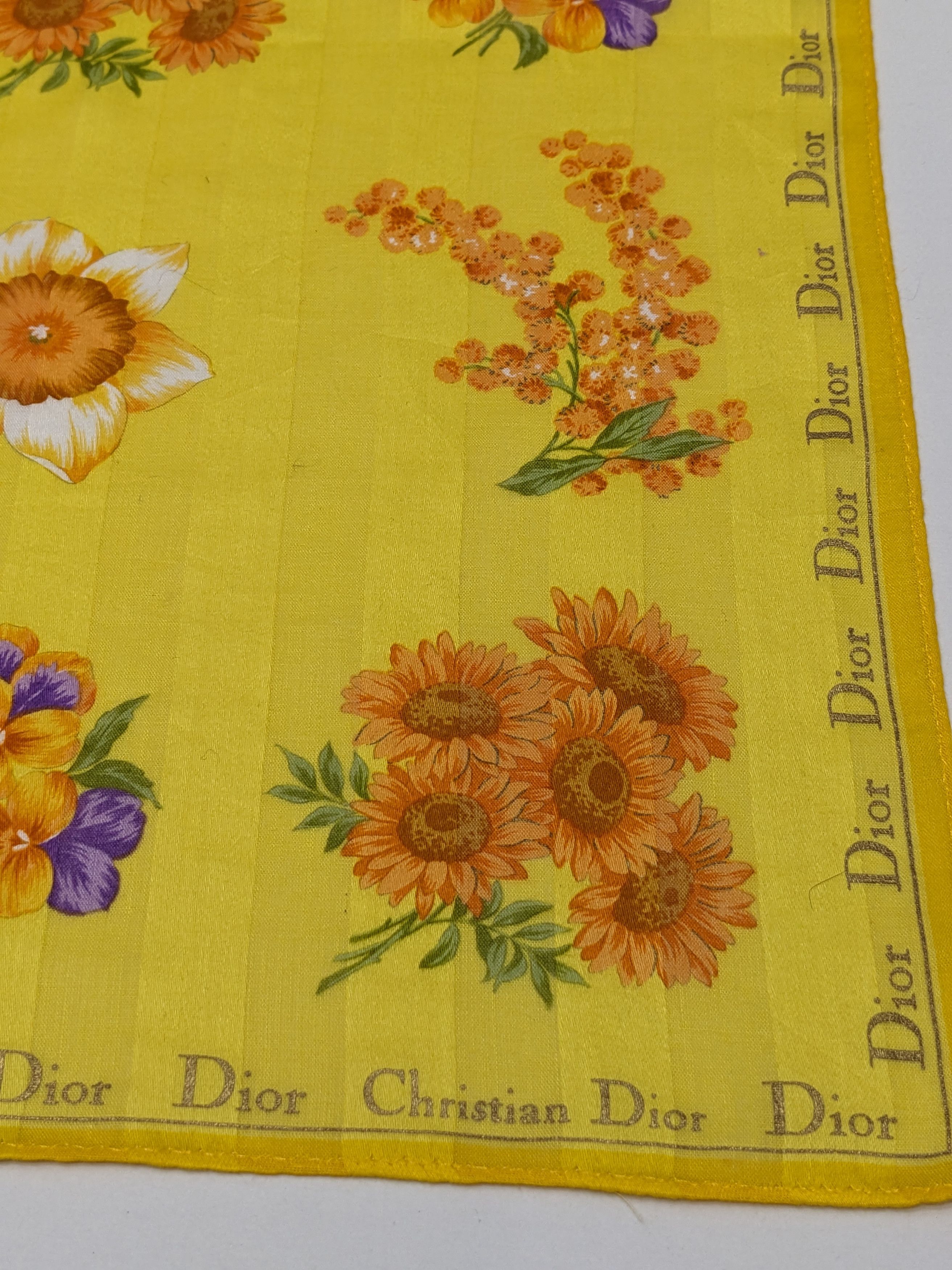 Dior Christian Dior "Sunny Garden" Striped Floral Handkerchief Size ONE SIZE - 2 Thumbnail