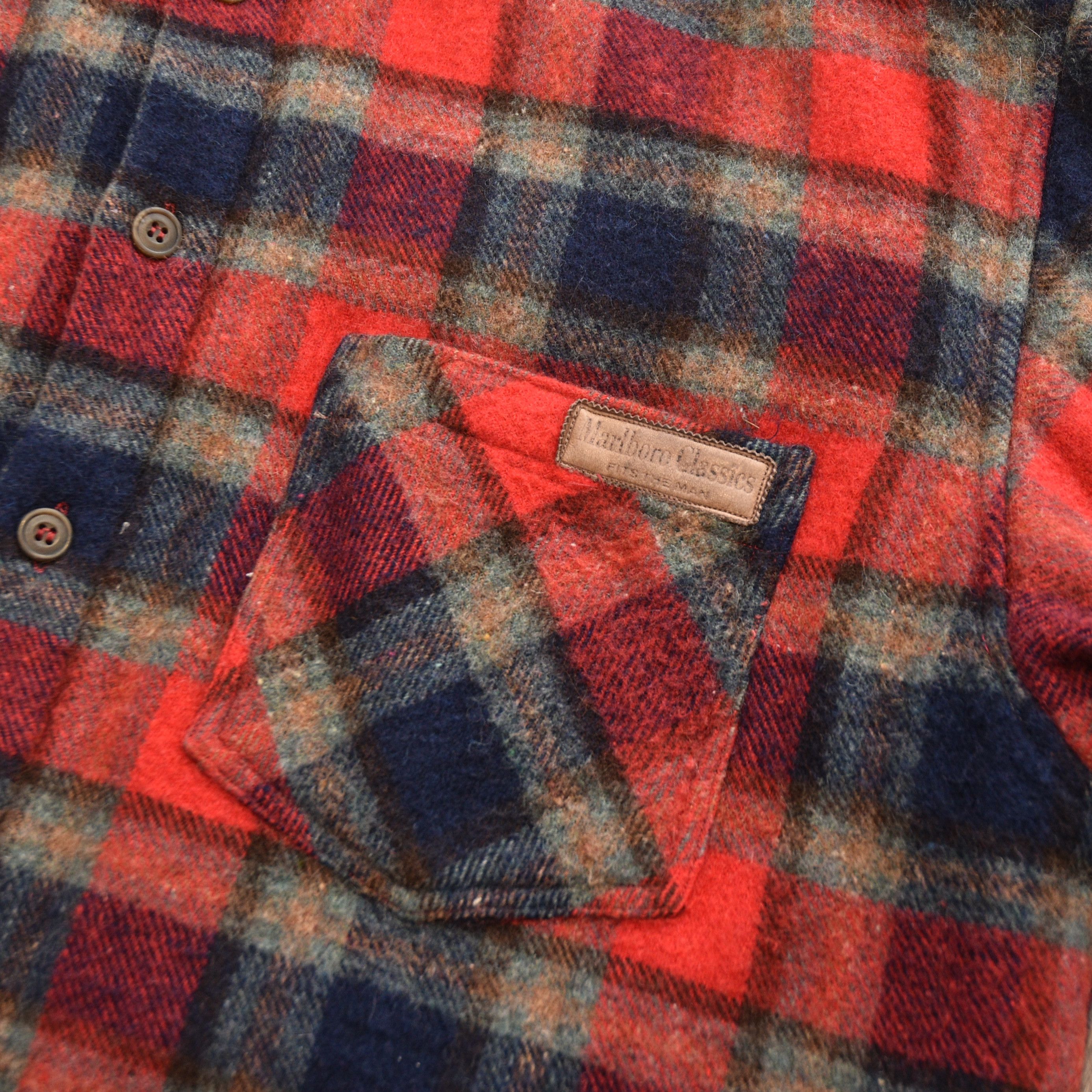 Marlboro Classics MARLBORO CLASSICS Wool Flannel Shirt Plaid Western XL-L Size US XL / EU 56 / 4 - 8 Thumbnail