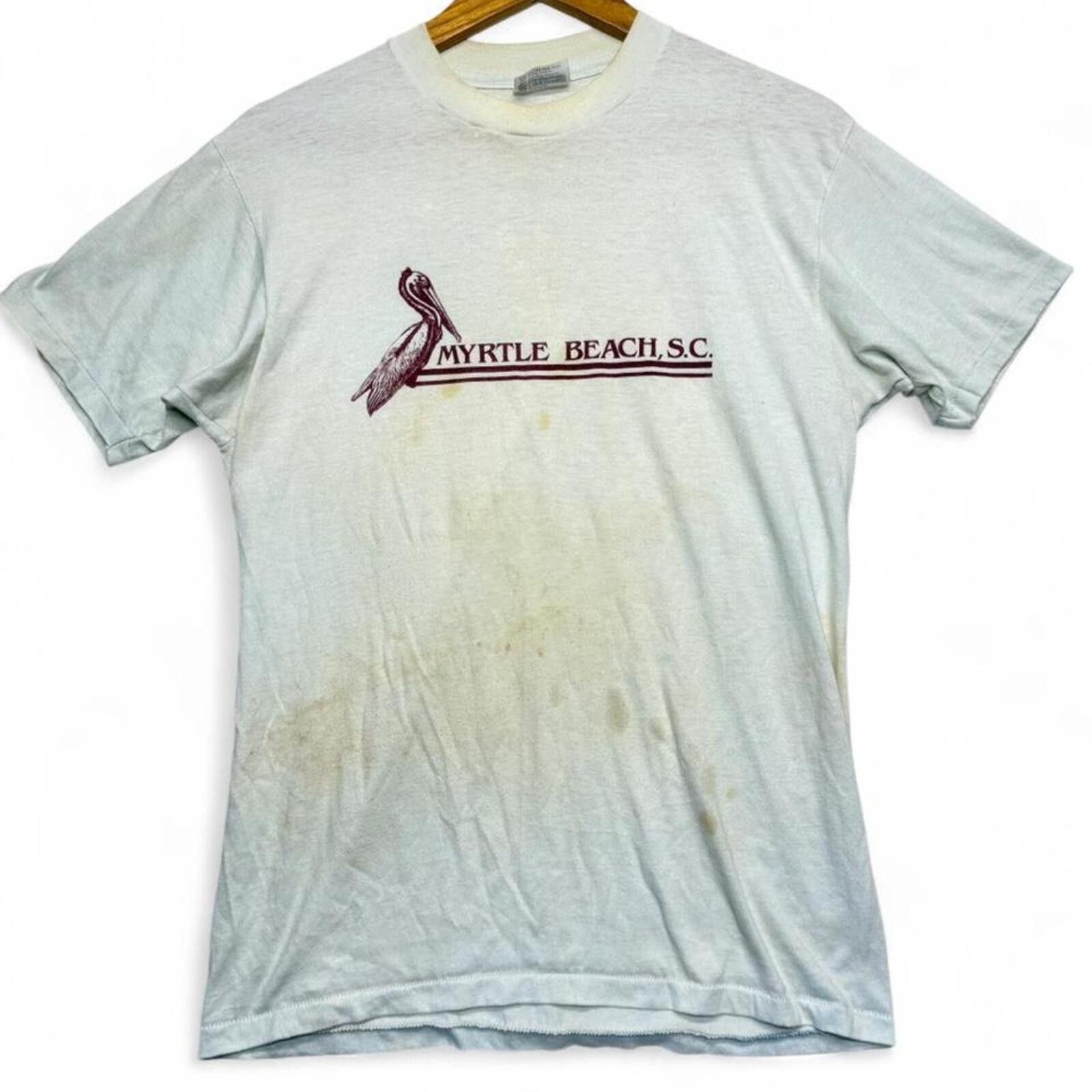Other Vintage thrashed 1980s Myrtle Beach South Carolina T-Shirt Size US L / EU 52-54 / 3 - 1 Thumbnail