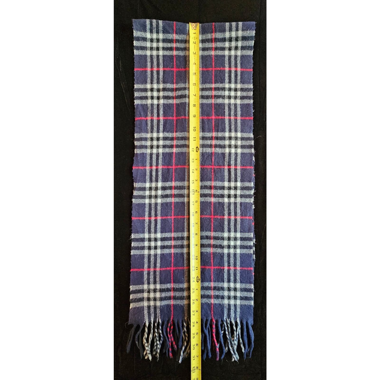 Burberry BURBERRYs of London 100% Lambswool Blue Scarf Nova Check Size ONE SIZE - 4 Thumbnail