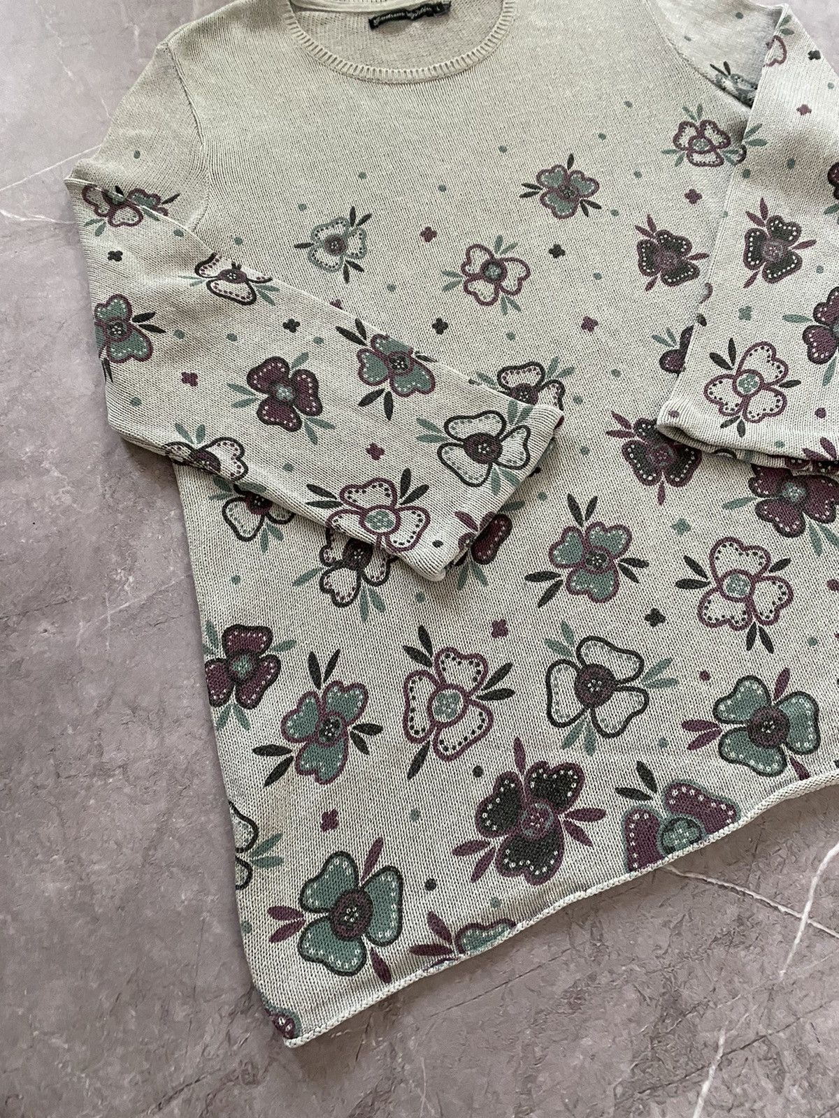 Designer × Gudrun Sjoden Rare Gudrun Sjoden Gray Sweater Floral Flowers Print Size L Size L / US 10 / IT 46 - 5 Thumbnail