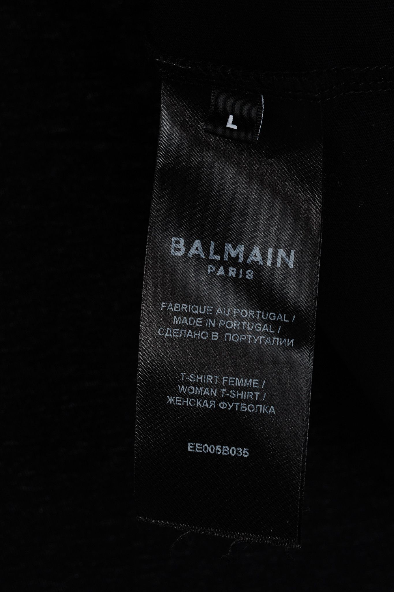 Balmain Balmain Black Cotton Cropped Lime-Logo-Print T-Shirt Size L / US 10 / IT 46 - 7 Thumbnail