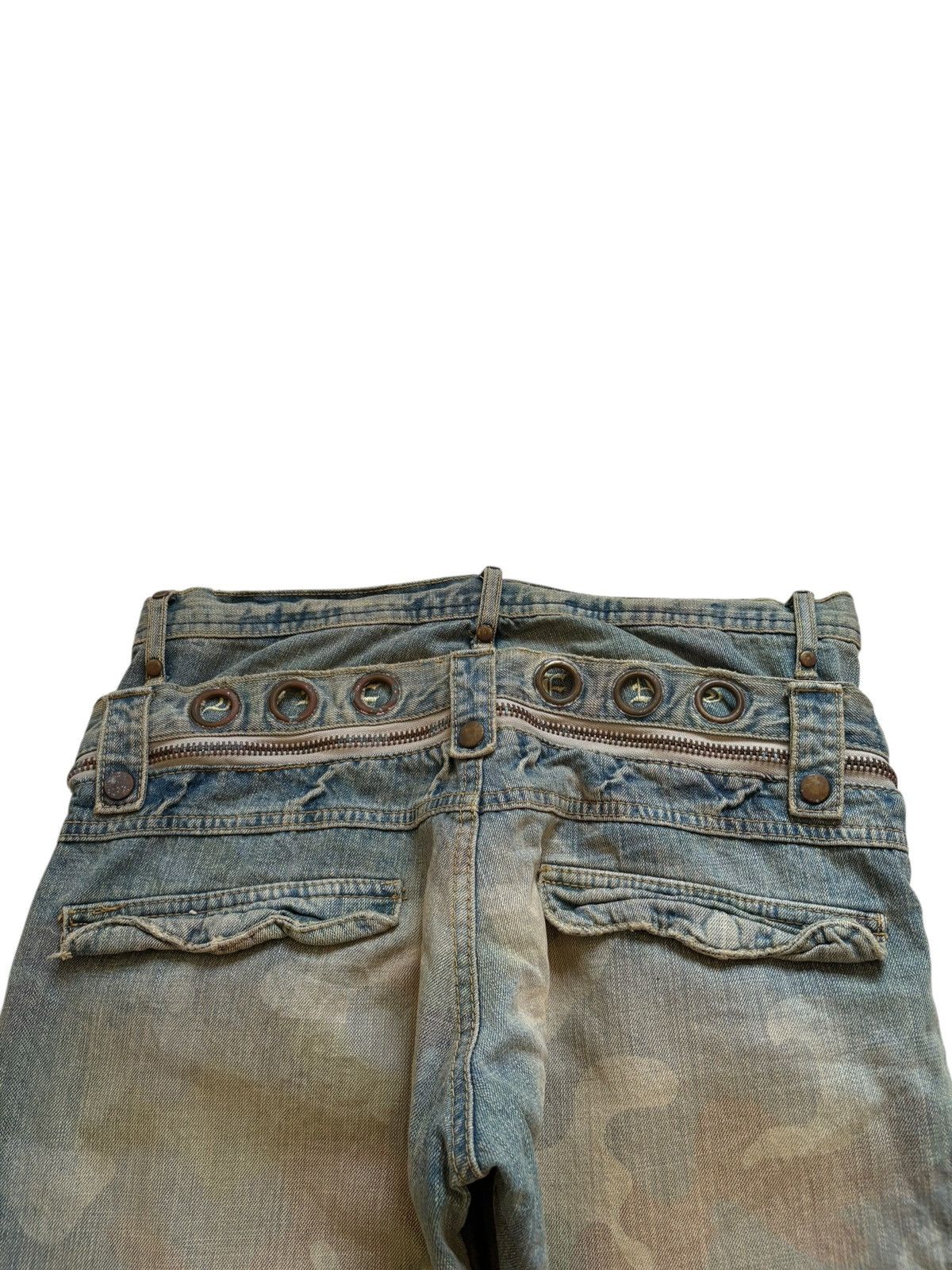 If Six Was Nine Vintage Japanese Brand Double Waist Mud Wash Baggy Jean Size US 33 - 8 Thumbnail