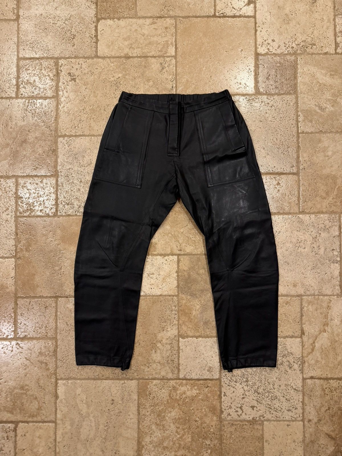 Bottega Veneta Bottega Veneta Daniel Lee FW19 Leather Jogger Pants Size US 33 - 1 Thumbnail