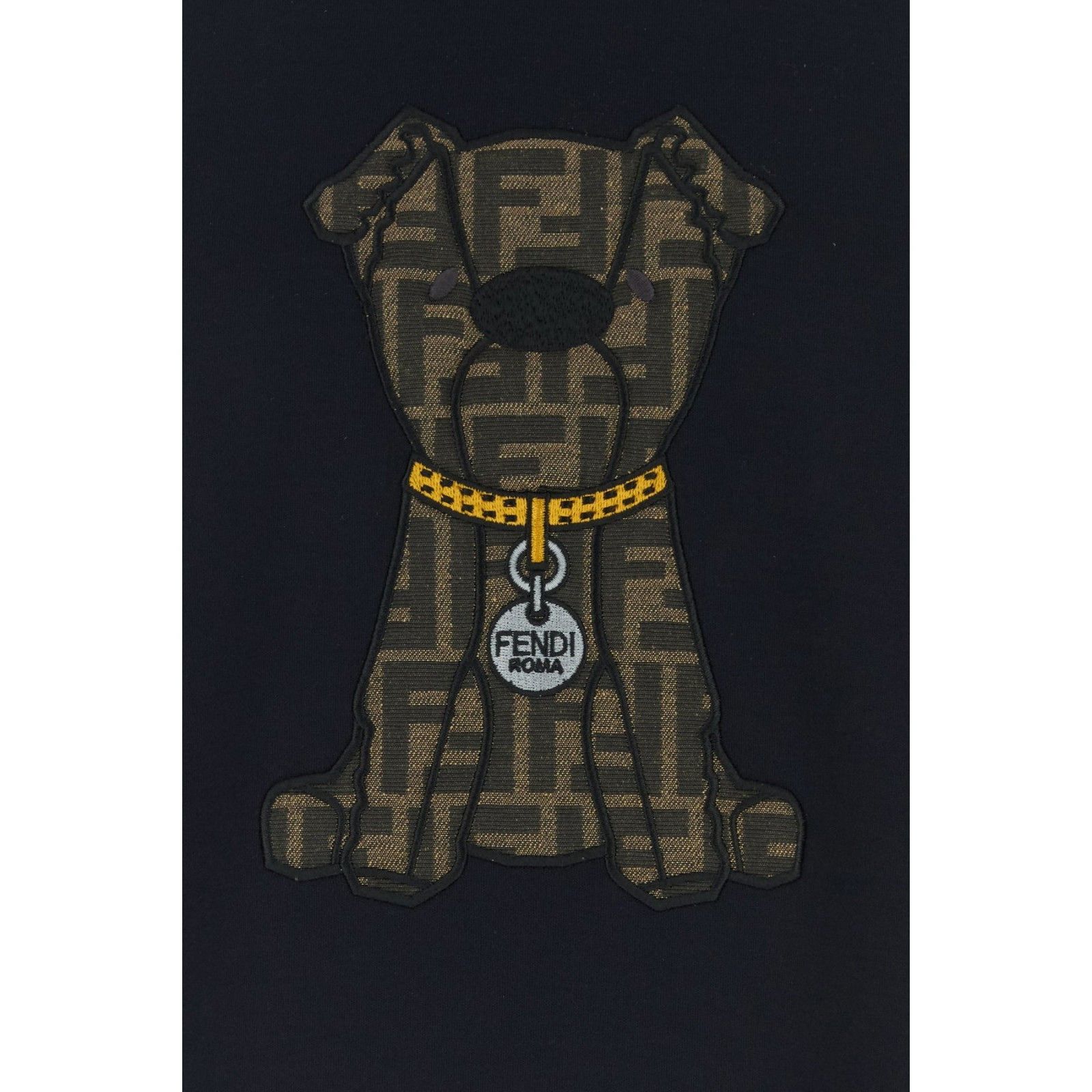 FENDI Black Cotton T-shirt New )
