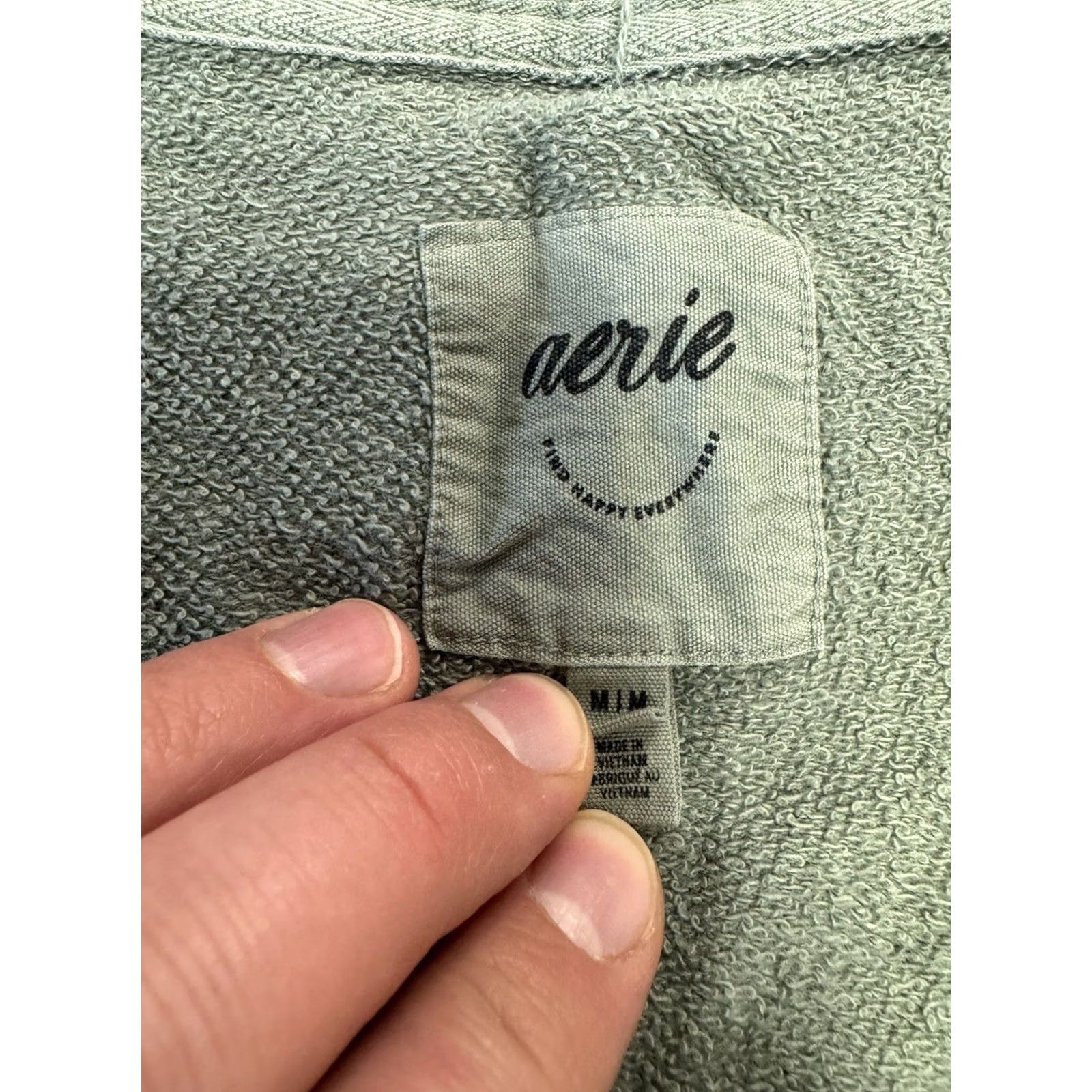 Vintage Aerie Sweatshirt Women Oversized Green Pullover V-Neck Long Sleeve M Regular Activewear Lounge Comfort Size M / US 6-8 / IT 42-44 - 4 Thumbnail