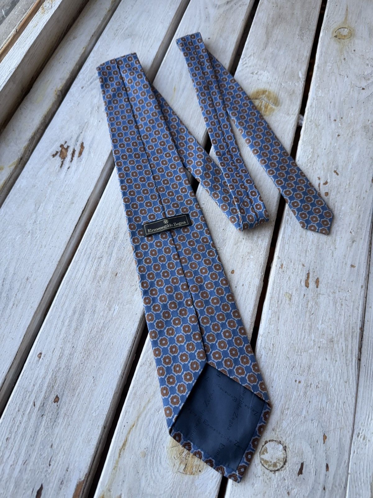 Ermenegildo Zegna × Vintage Ermenegildo Zegna Vintage Silk Tie Geometric Italy Size ONE SIZE - 6 Thumbnail