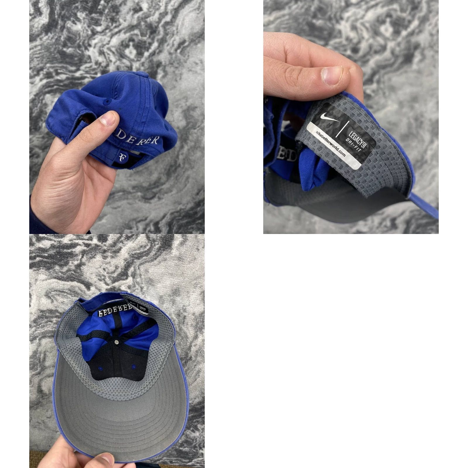 Nike Nike AeroBill Roger Federer RF Baseball Cap Men Blue Logo Cap Sports Casual One Size Adjustable Summer Spring Fall Size ONE SIZE - 8 Thumbnail