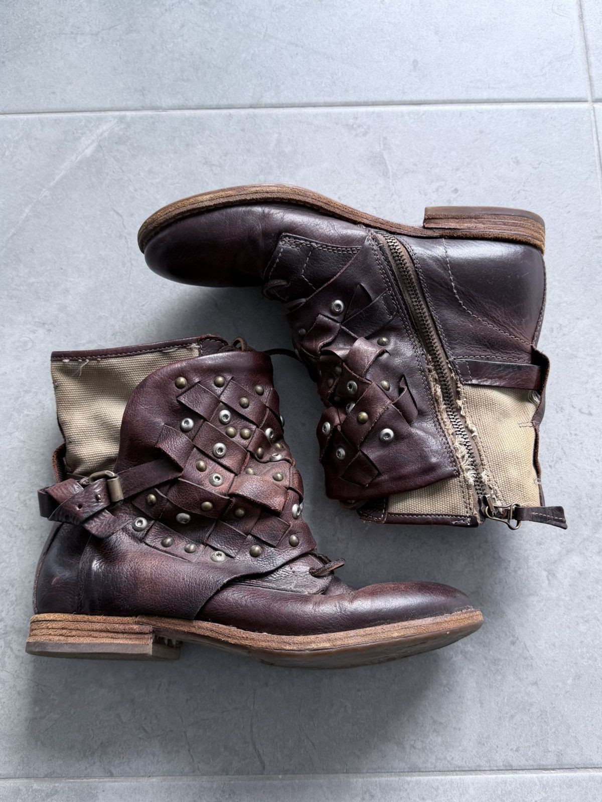 A.S.98 Avant Garde A.S. 98 14th Addiction Style Leather Boots Size US 6 / EU 39 - 2 Thumbnail
