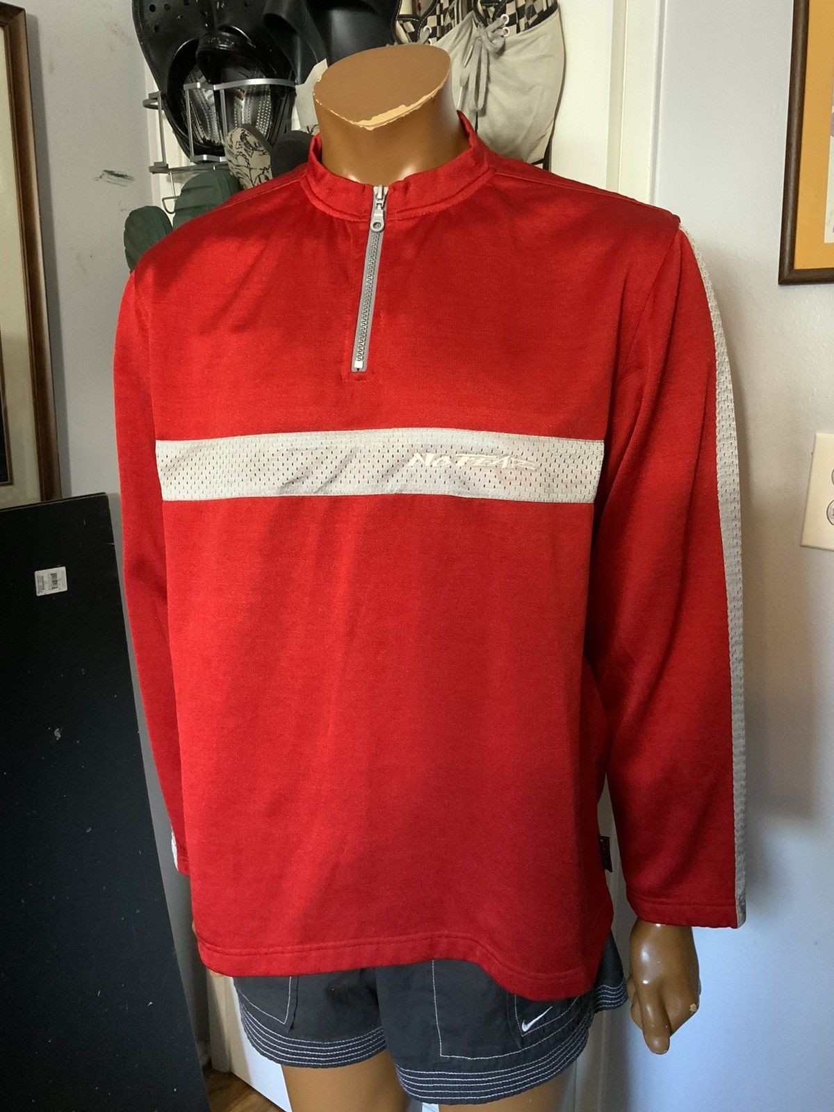 No Fear × Vintage Vintage No Fear Red 1/4 Zip Motocross BMX Racing Jersey Size US XL / EU 56 / 4 - 7 Thumbnail