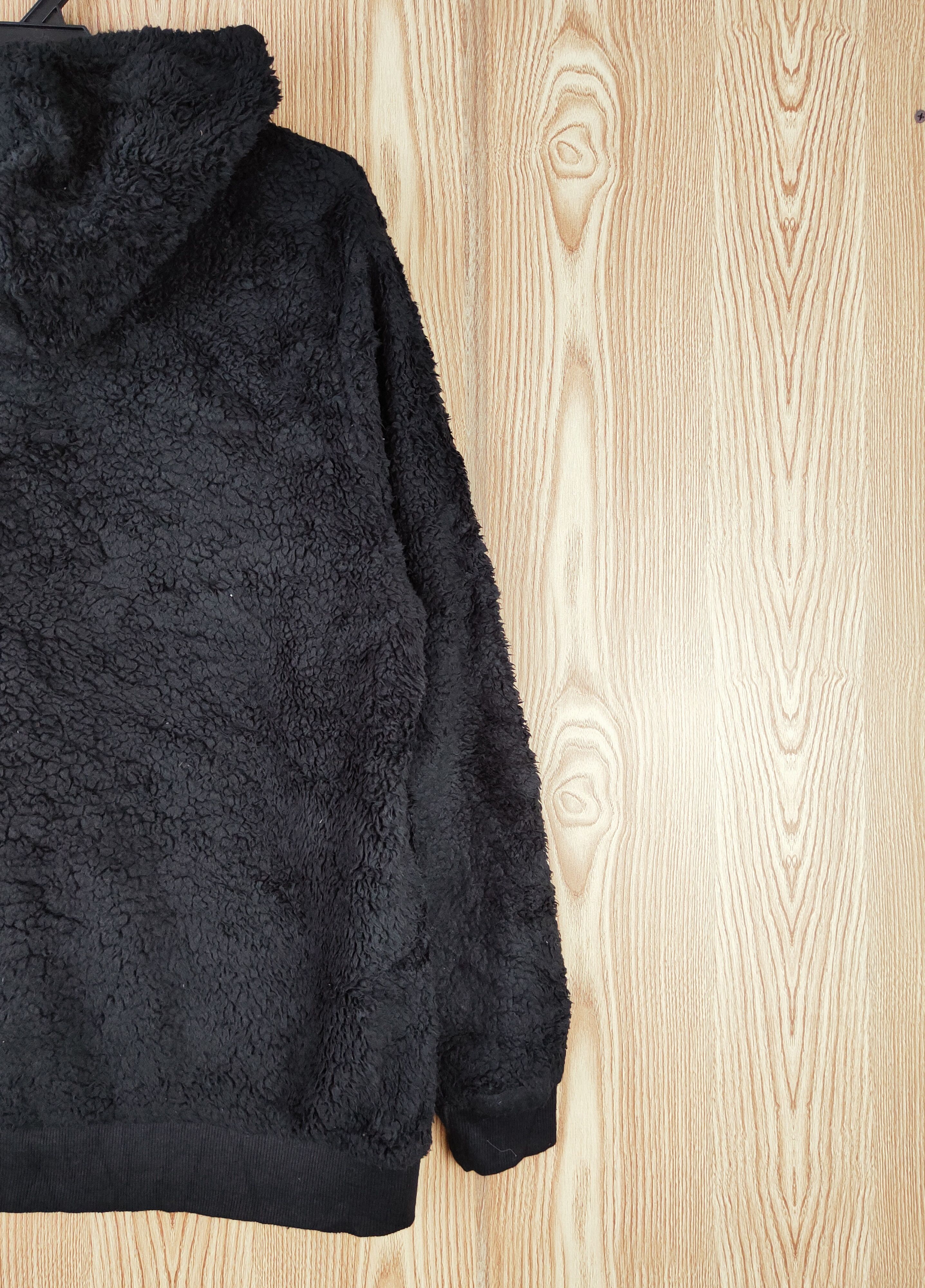 Bershka × Vintage Rare 🔥 Bershka Black Fur Mohair Hoodie Sweatshirts Size US M / EU 48-50 / 2 - 9 Thumbnail