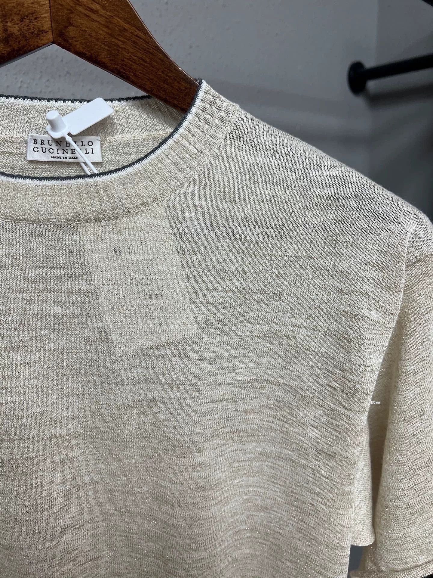 Brunello Cucinelli Brunello Cucinelli Cashmere Gold Thread Knit Short-Sleeve Size US M / EU 48-50 / 2 - 3 Thumbnail