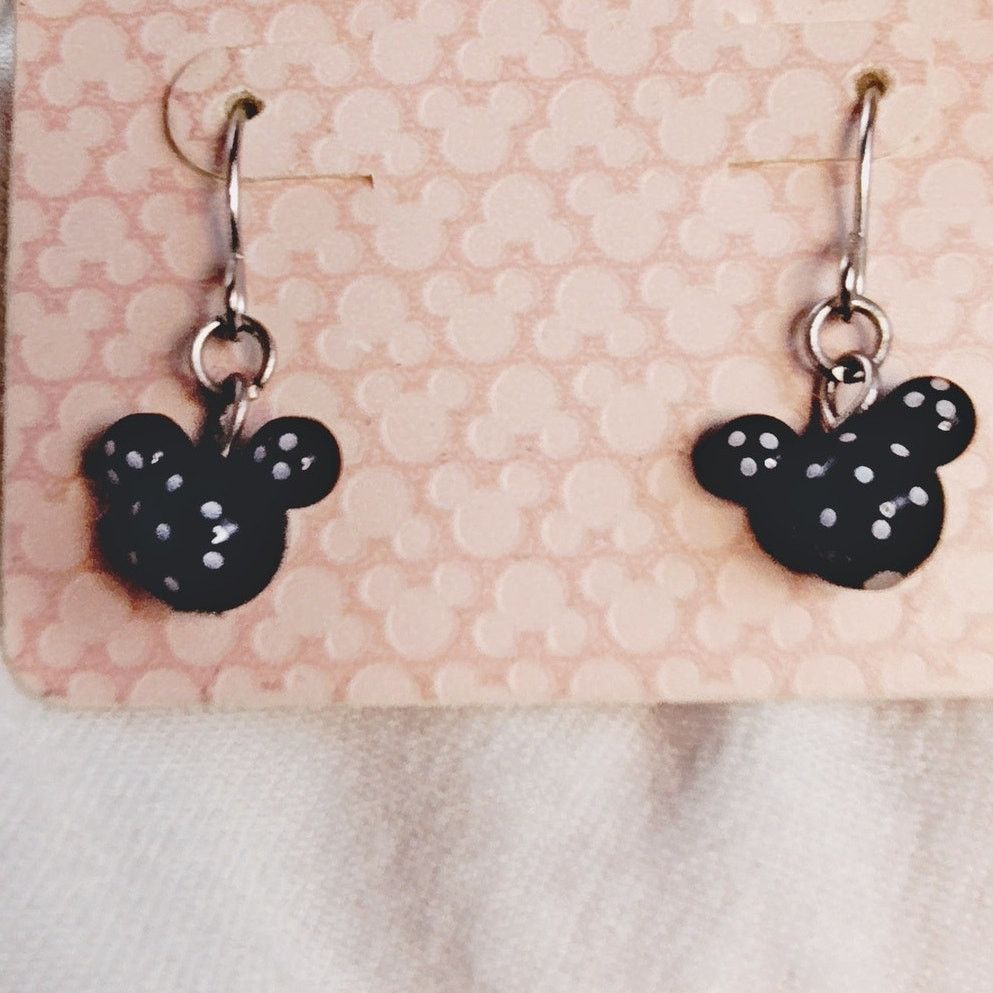 Disney Disney Parks Mickey Dangle Earrings Black White Polka Dots Size ONE SIZE - 3 Thumbnail