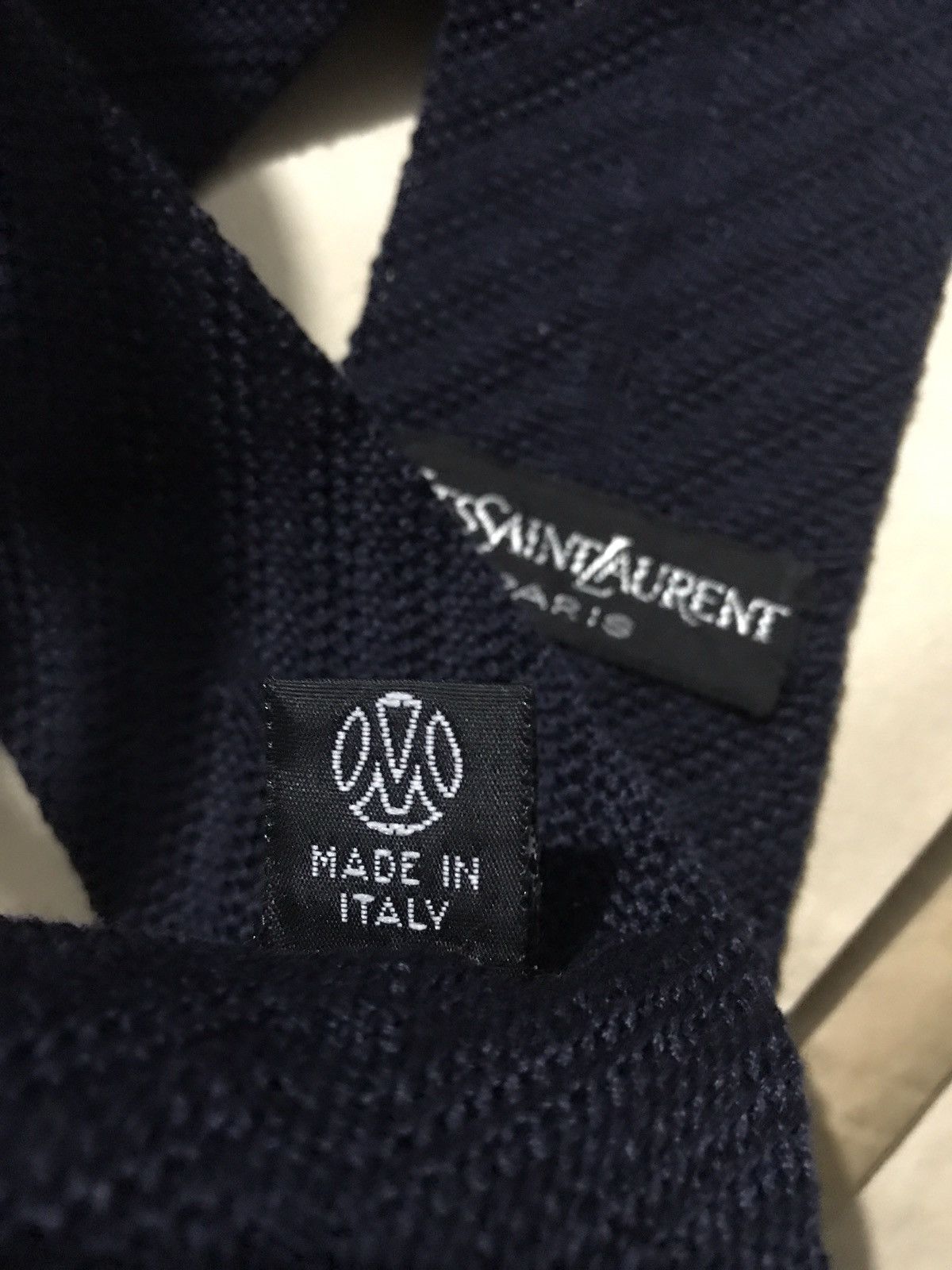 Yves Saint Laurent YVE SAINT LAURENT COTTON KNIT TIE NAVY BLUE Size ONE SIZE - 7 Thumbnail