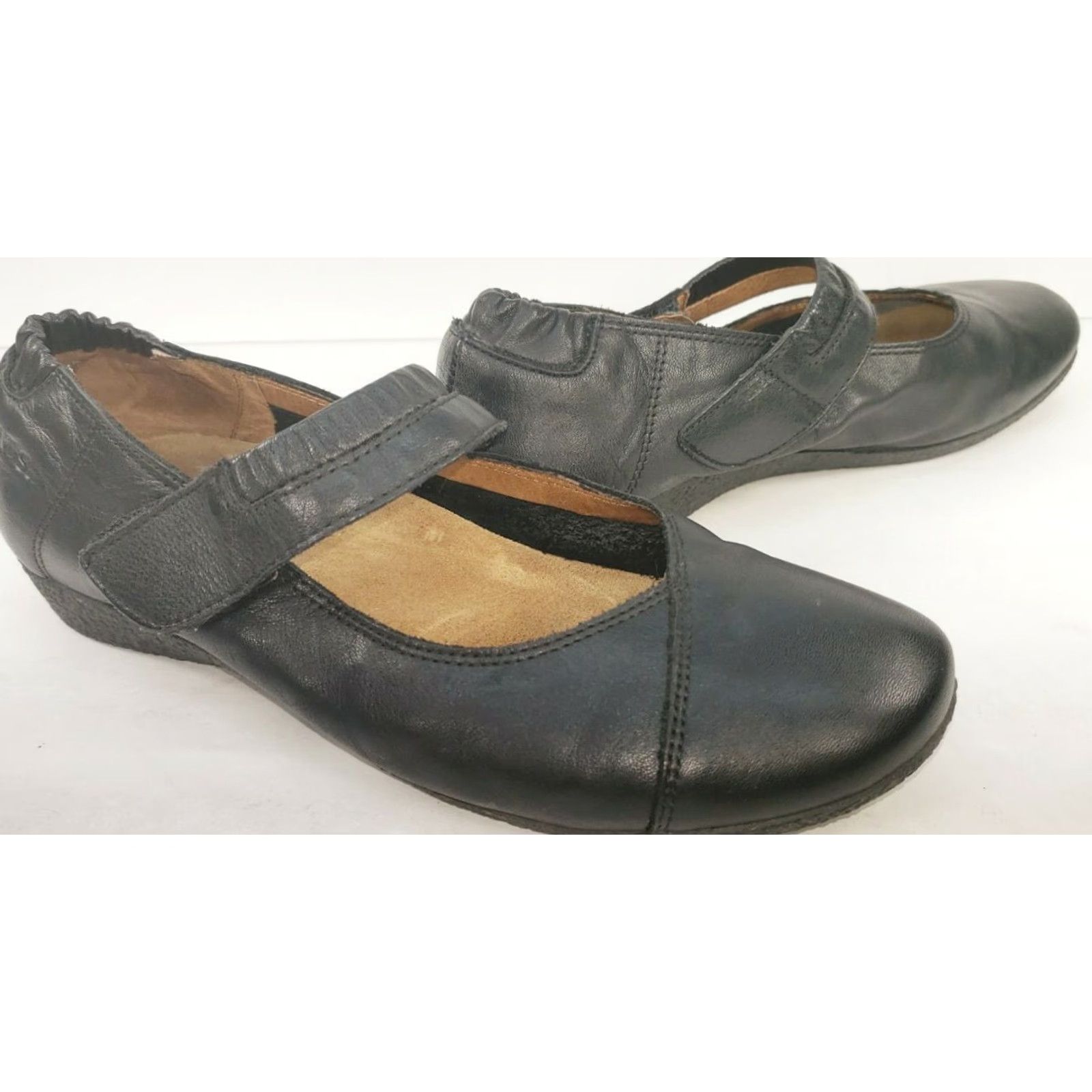 Taos Taos Mary Jane Flats Black Leather Size 6.5M 37EU Arch Support Cushioned Casual Business Dress Shoes Womens Mary Janes Size US 7 / IT 37 - 2 Thumbnail