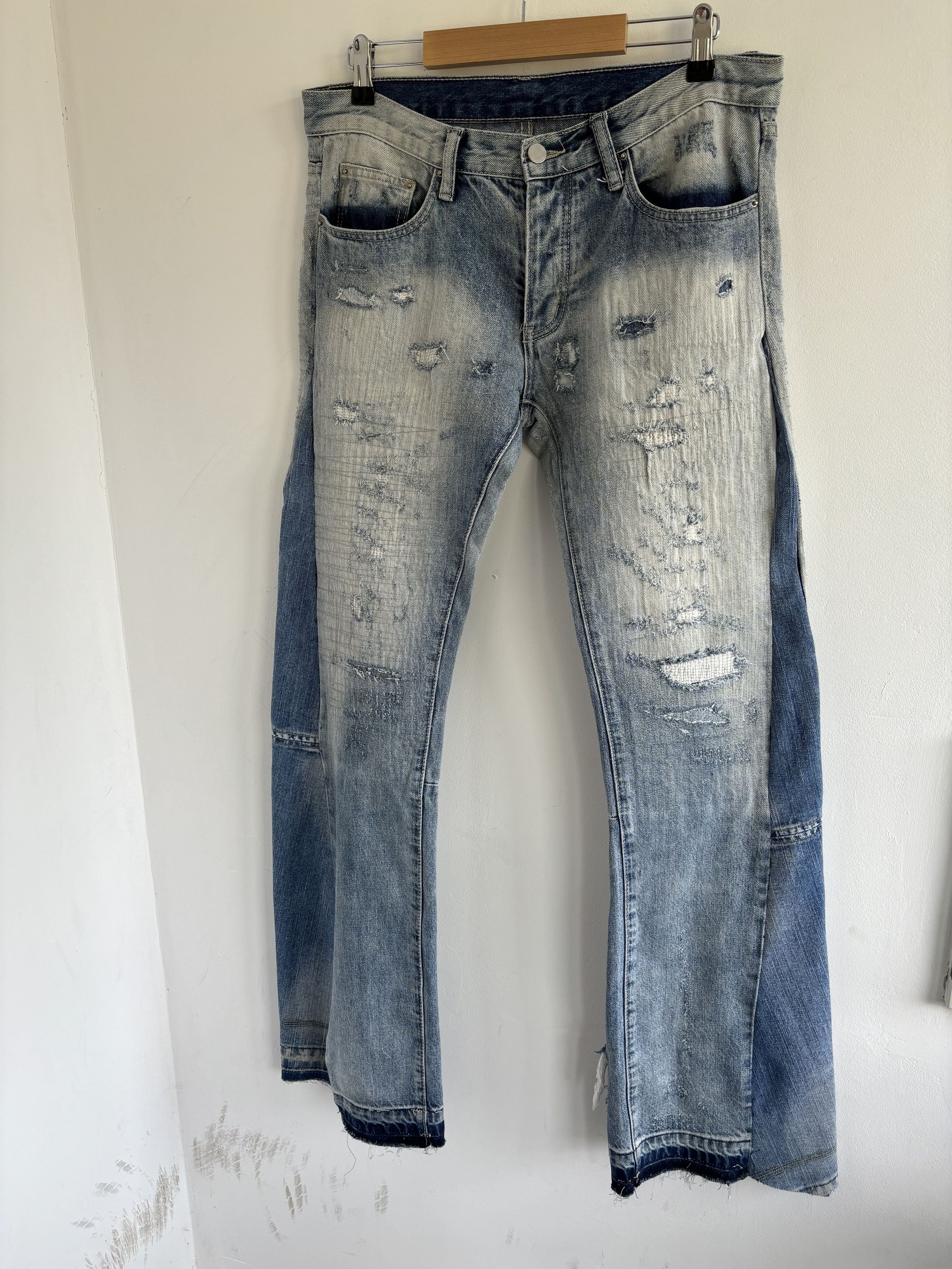 Other Custom Made Flared Distressed Boro Washed Jeans Size US 31 - 1 Thumbnail
