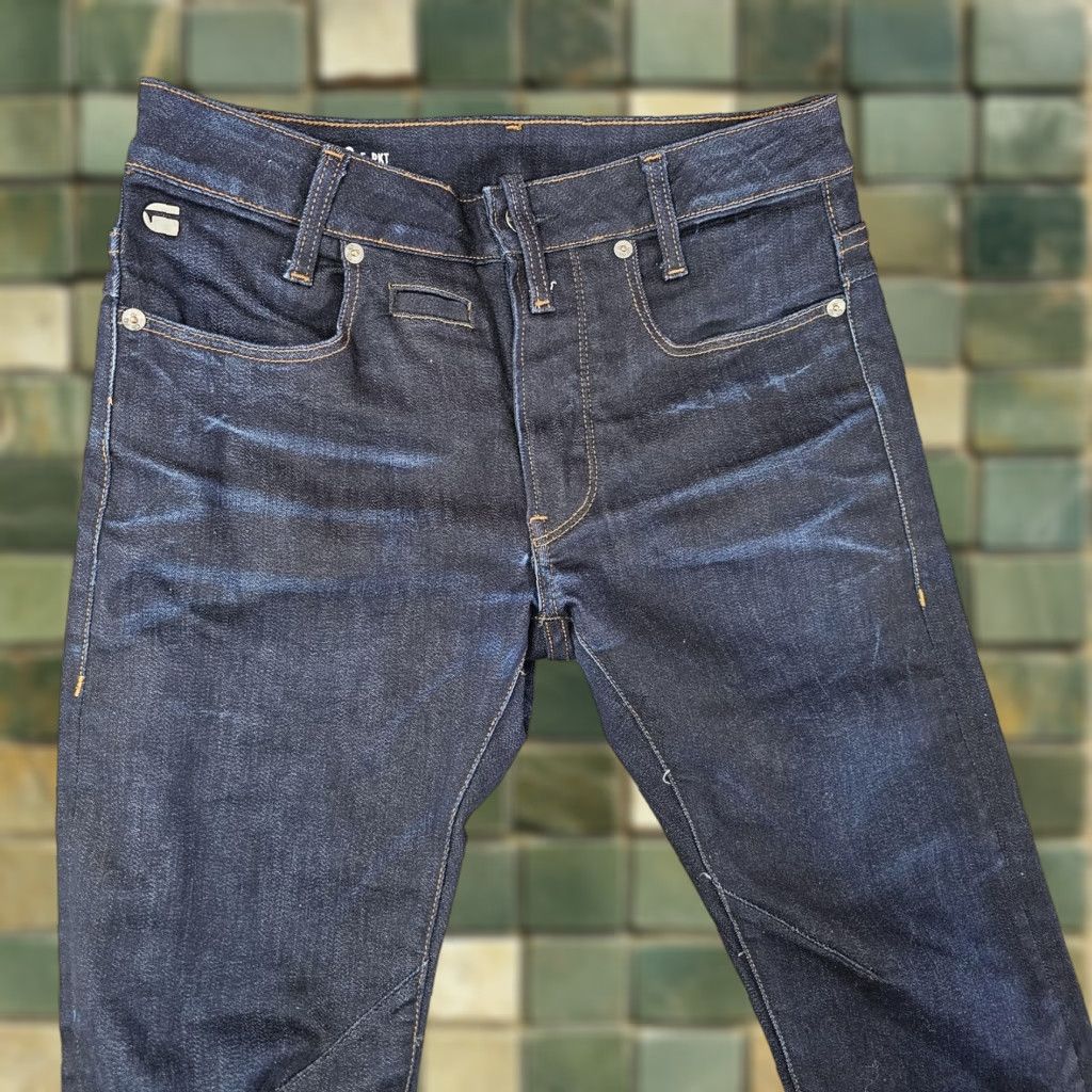 Vintage G-Star RAW Jeans Mens 29x26 Dark Blue D-Staq Slim Fit Button Fly Denim Jeans Size US 29 - 1 Thumbnail
