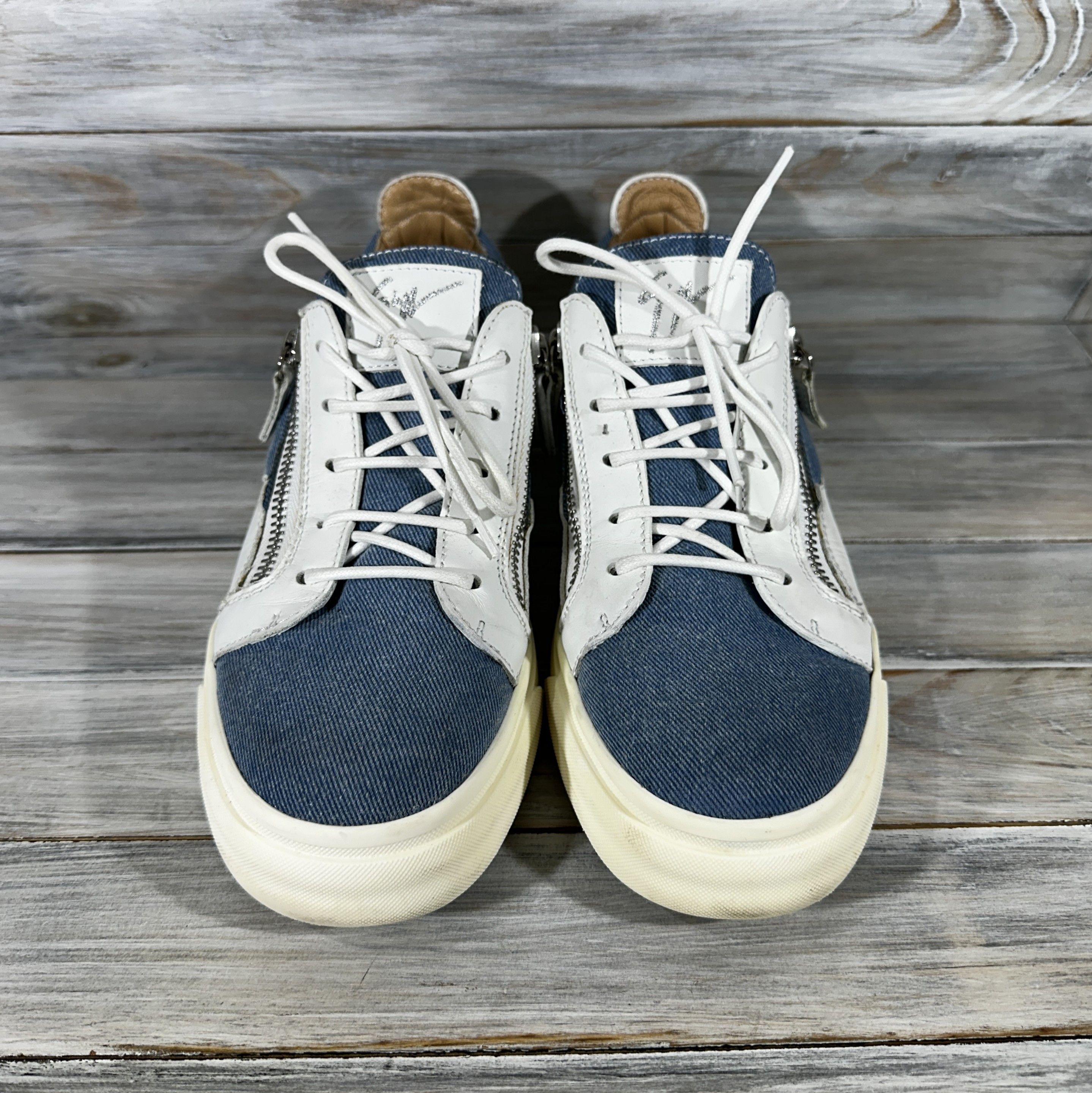 Giuseppe Zanotti Giuseppe Zanotti FRANKIE Denim Low-Top Sneakers MadeInItaly Size US 9 / EU 42 - 3 Thumbnail