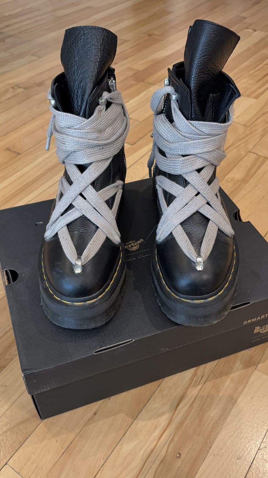 Dr. Martens × Rick Owens Dr. Martens x Rick Owens Jumbo Lace Boots Size US 12 / EU 45 - 2 Thumbnail