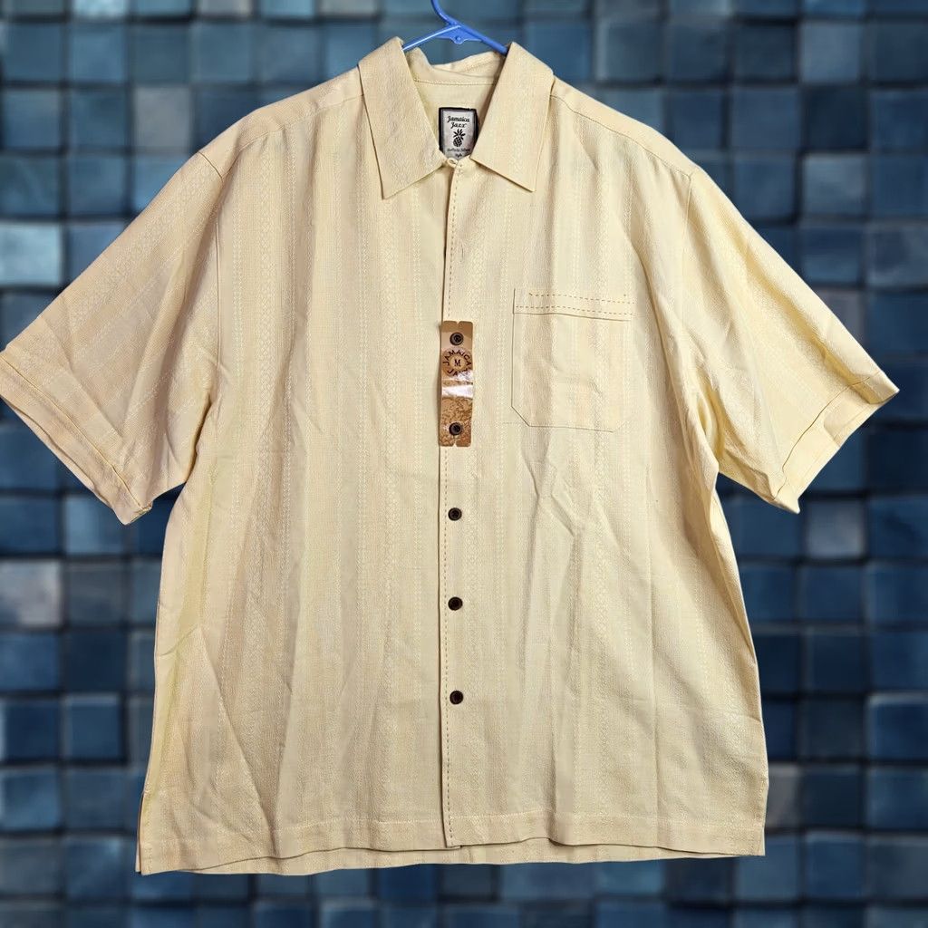 Vintage Jamaica Jaxx Yellow Tropical Island Button Up Shirt Casual M Mens Size US M / EU 48-50 / 2 - 1 Thumbnail