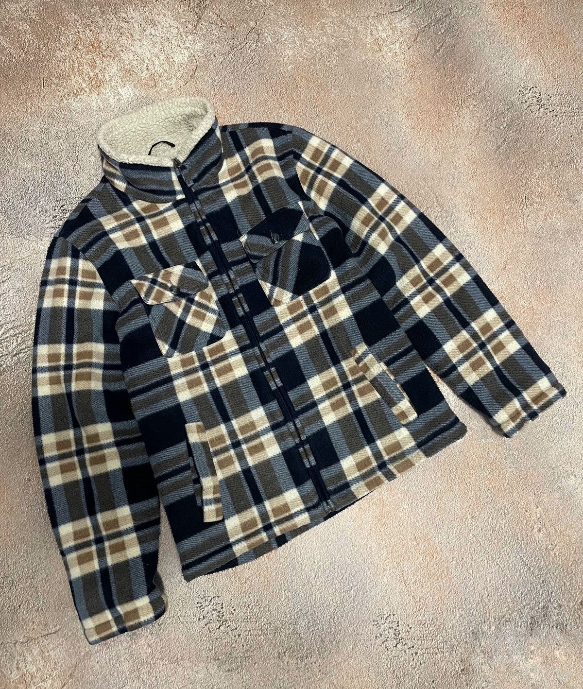 Flannel Vintage Japanese Flannel Fleece Sherpa Jacket Size US M / EU 48-50 / 2 - 1 Thumbnail