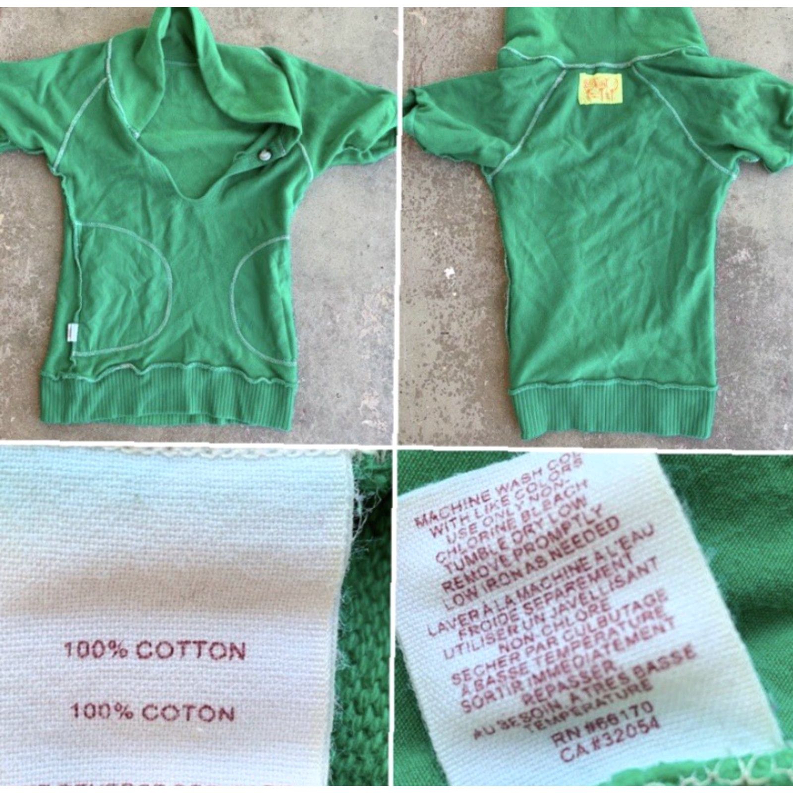 Free People Free People Top Women Short Sleeve Green S Cotton Pockets Size S / US 4 / IT 40 - 6 Thumbnail